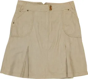 00s Cream Pleated Mini Skirt