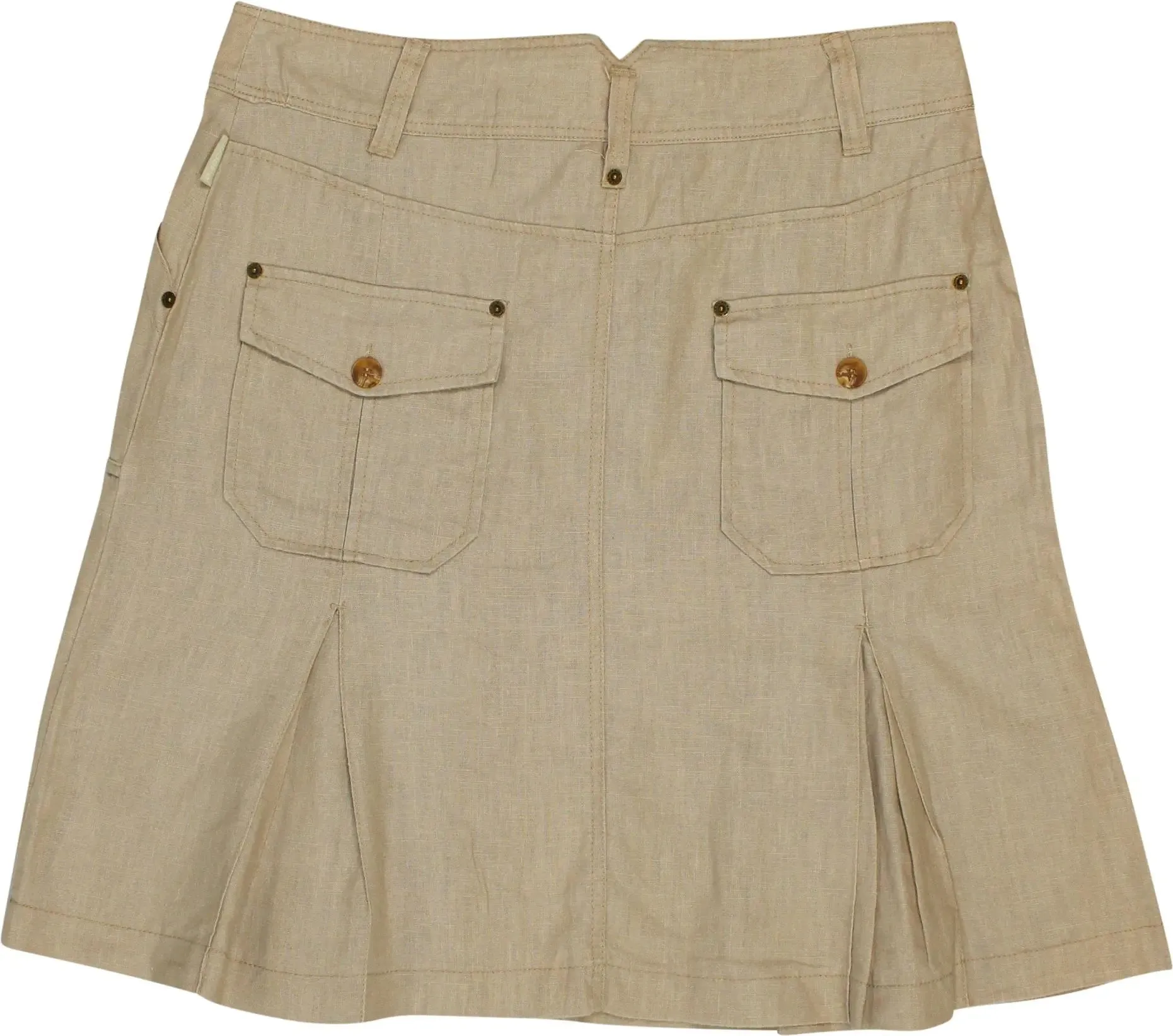 00s Cream Pleated Mini Skirt