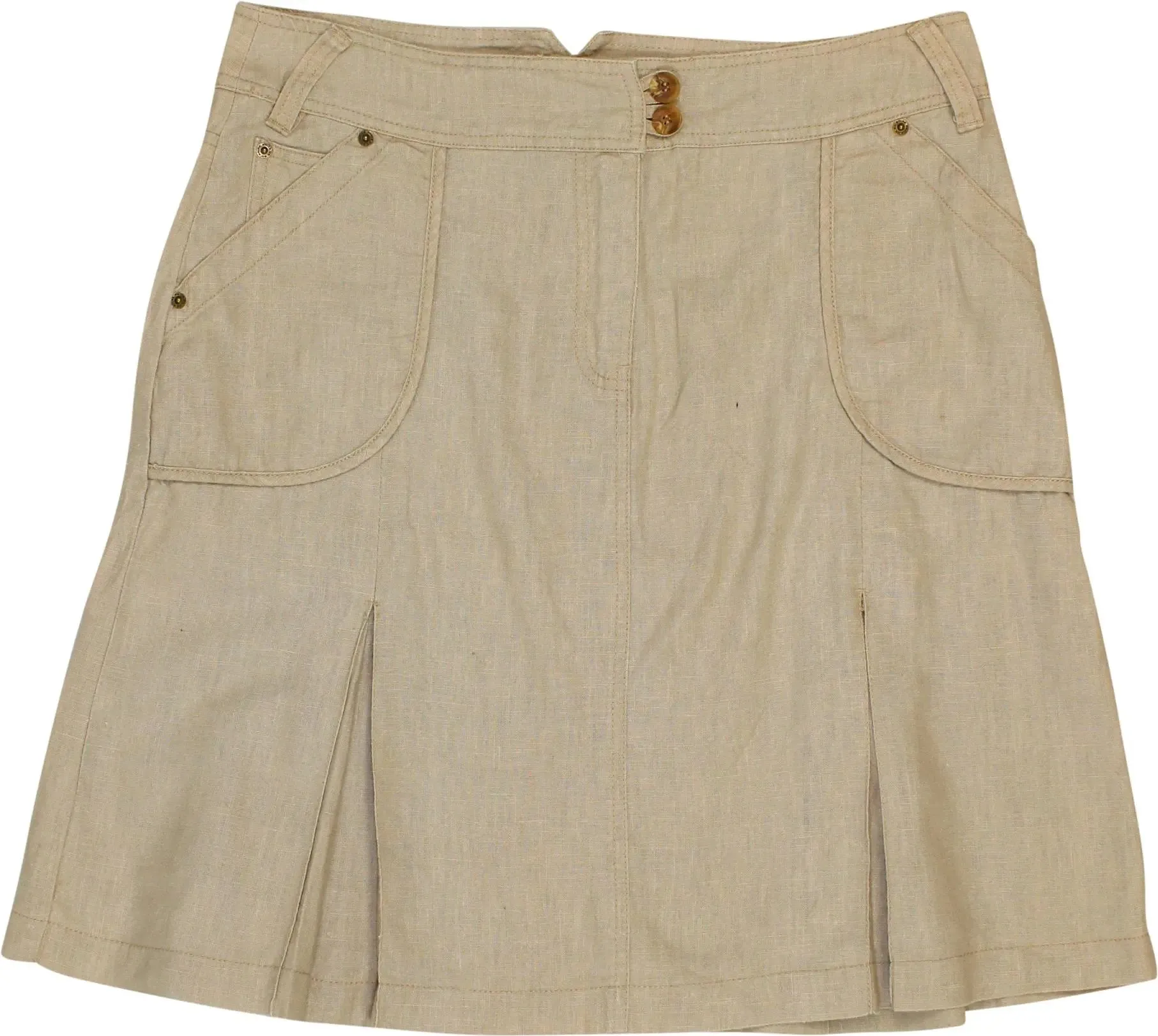 00s Cream Pleated Mini Skirt