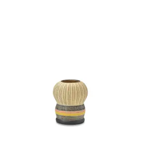 #84 Small Kokeshi Vessel with Horizontal Stripes