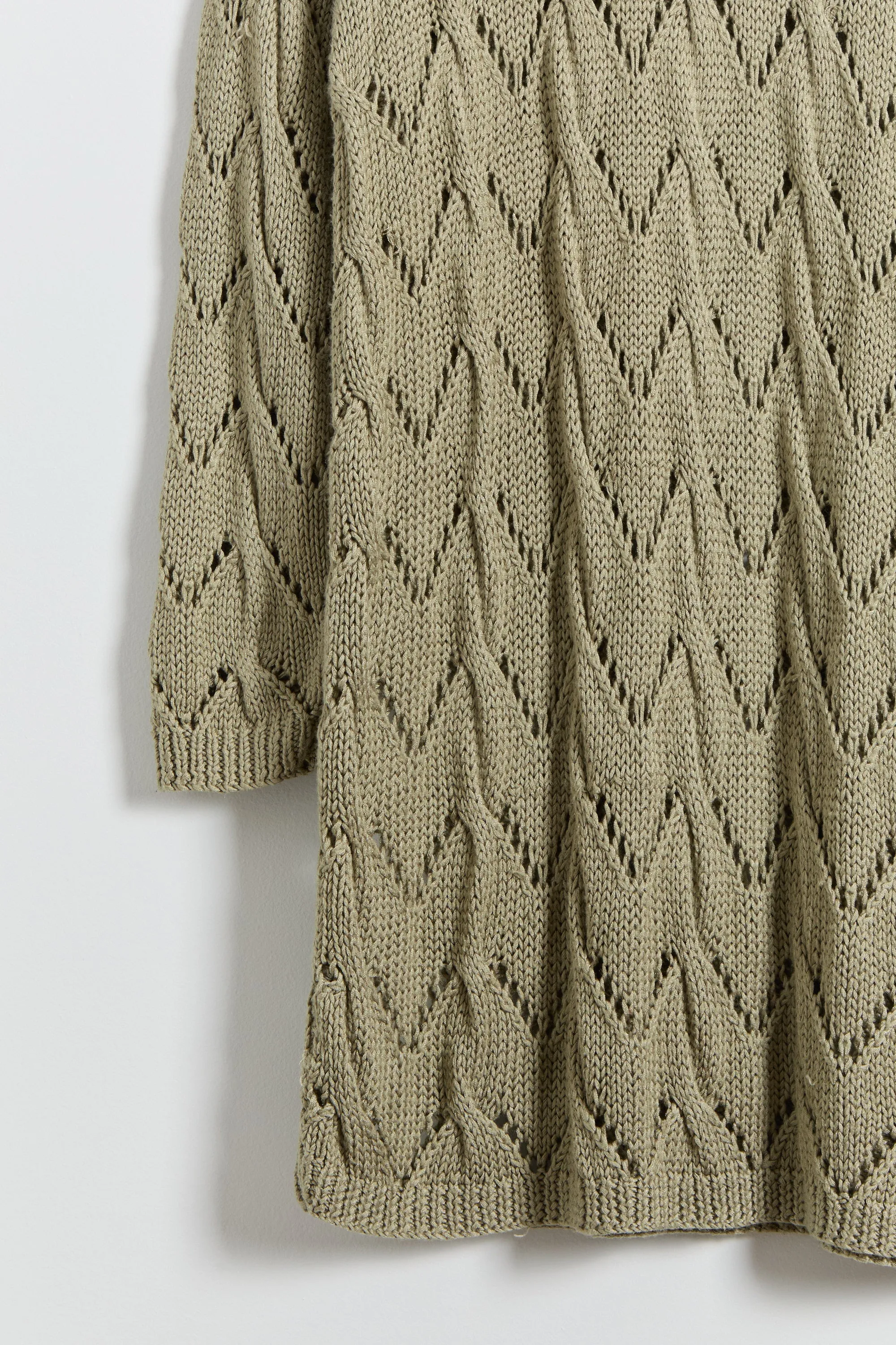 90s Sage Diamond Pointelle Tunic Sweater XL