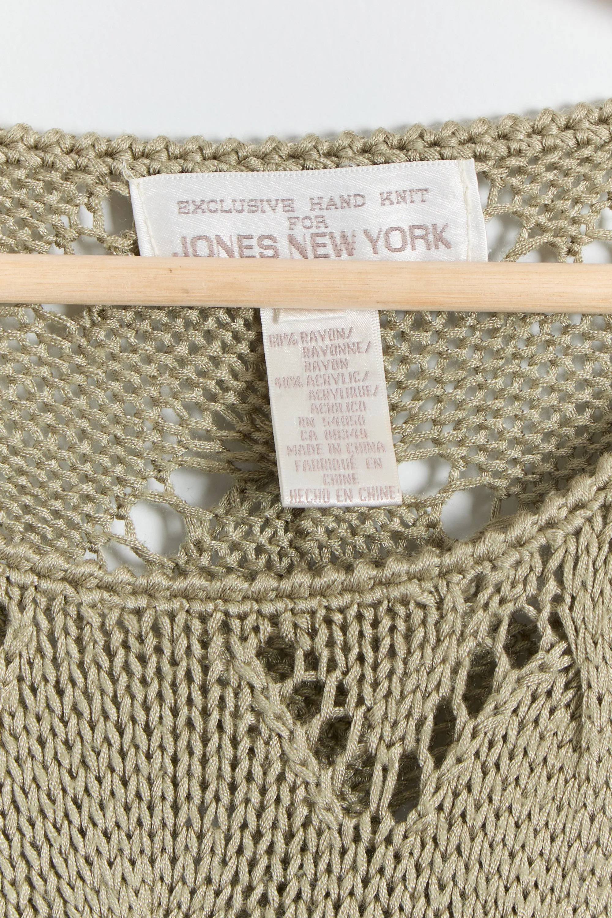 90s Sage Diamond Pointelle Tunic Sweater XL