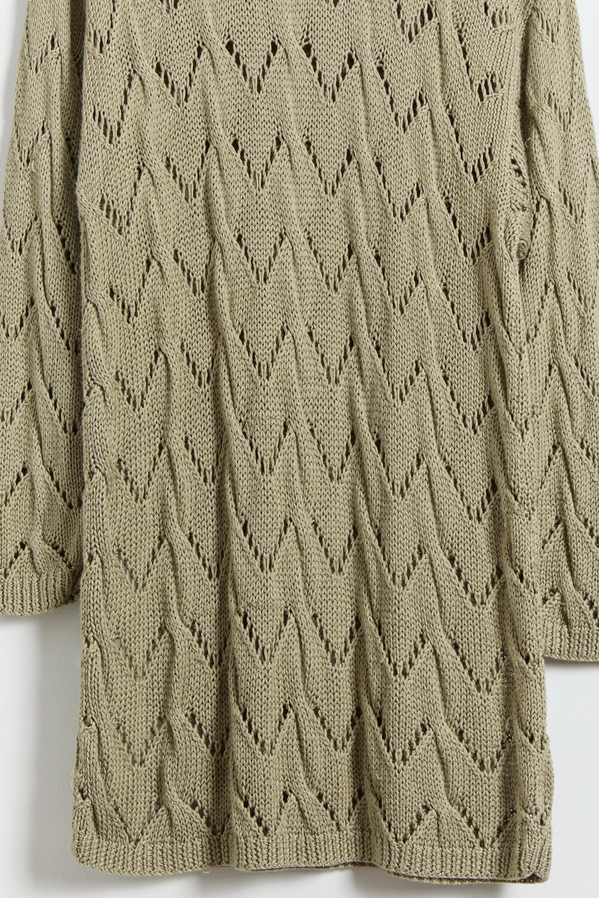 90s Sage Diamond Pointelle Tunic Sweater XL