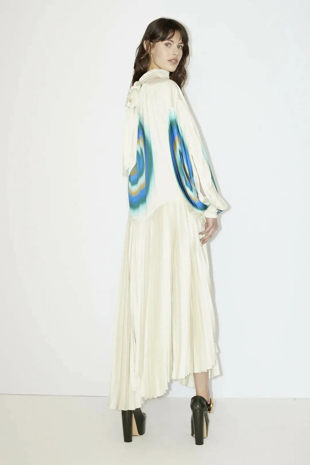 Alemais Una Pleated Midi Dress in Pearl Size 14