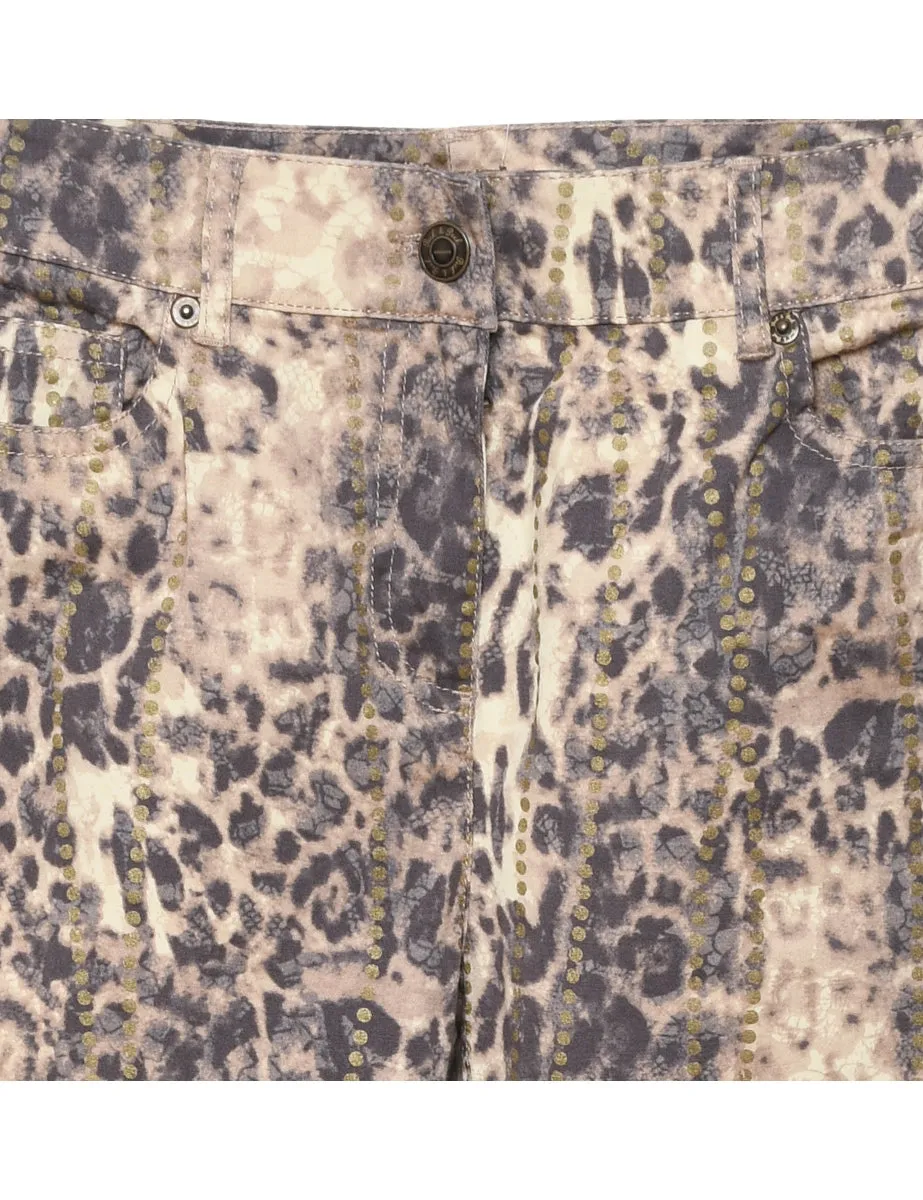 Animal Print Trousers - W28 L31