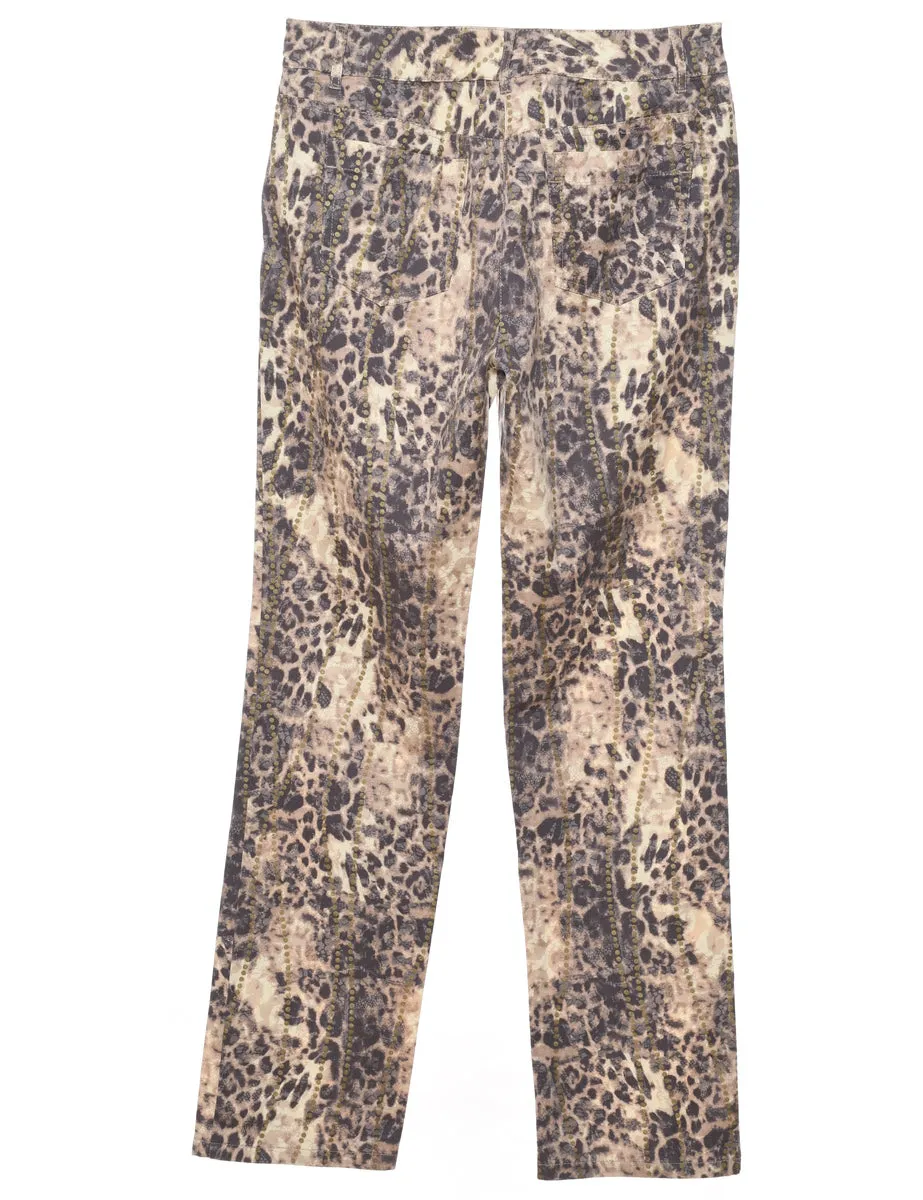 Animal Print Trousers - W28 L31
