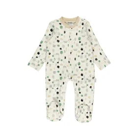 Boy's Ecru with Prints Overall