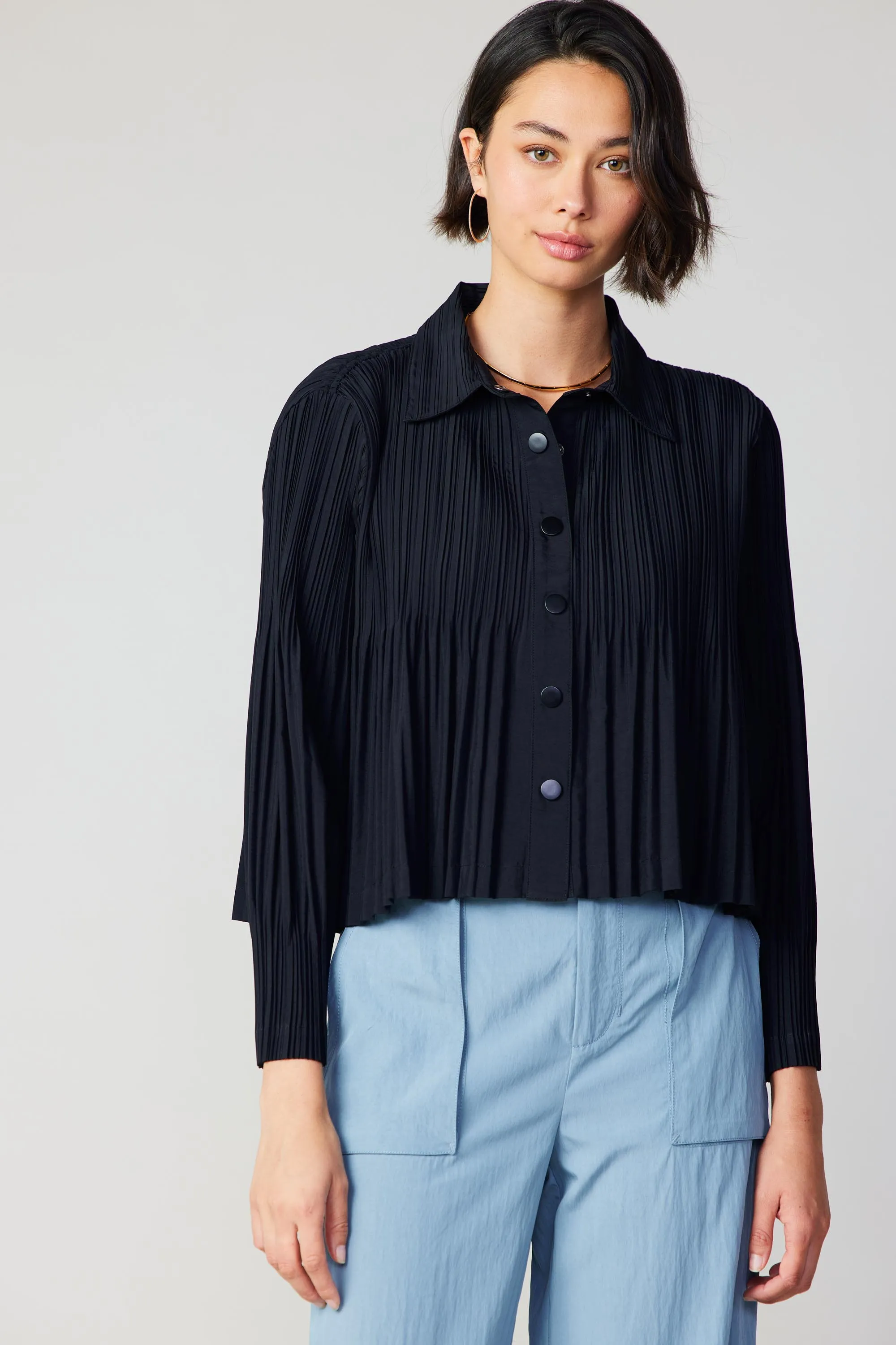 Button Down Pleated Top