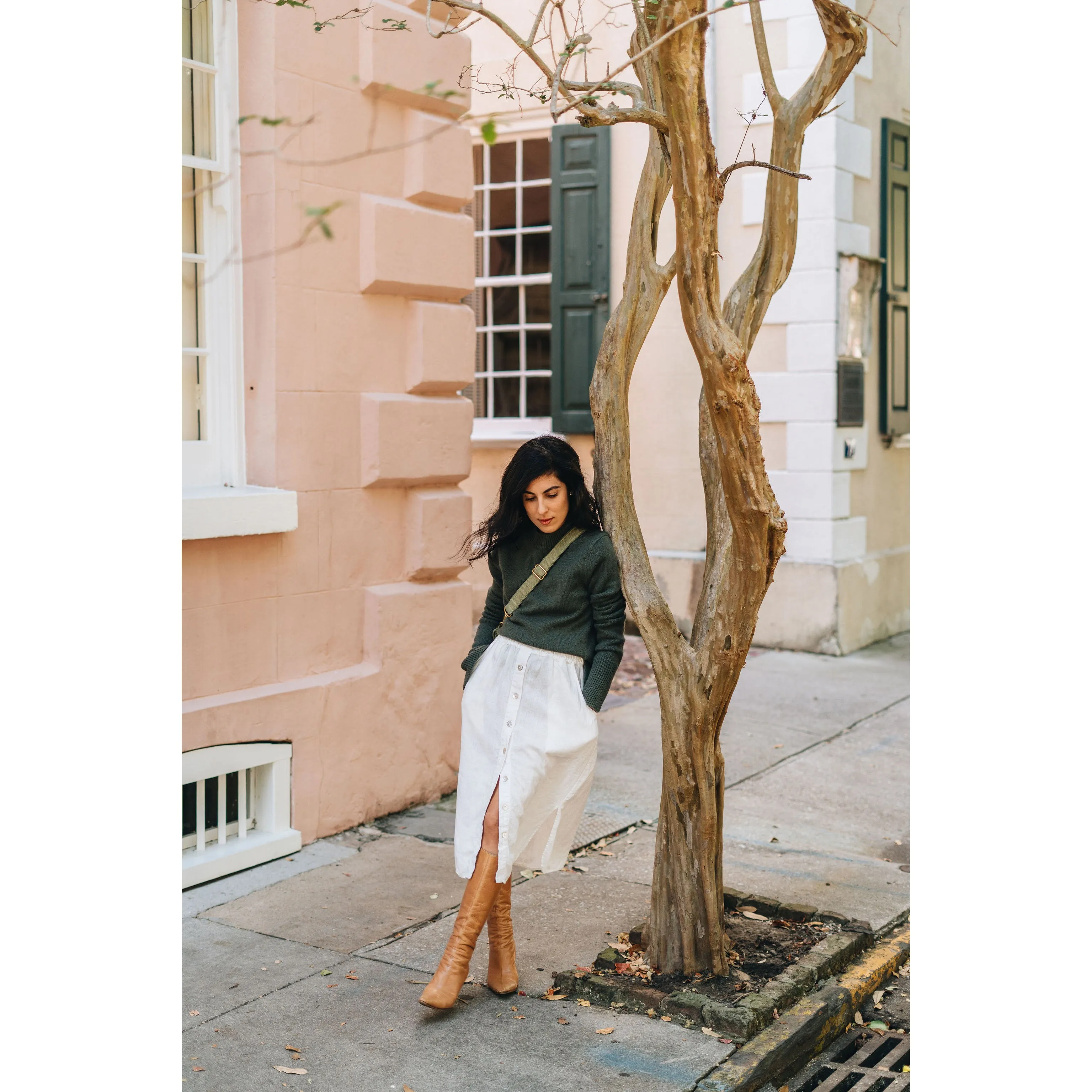 Button Front Skirt