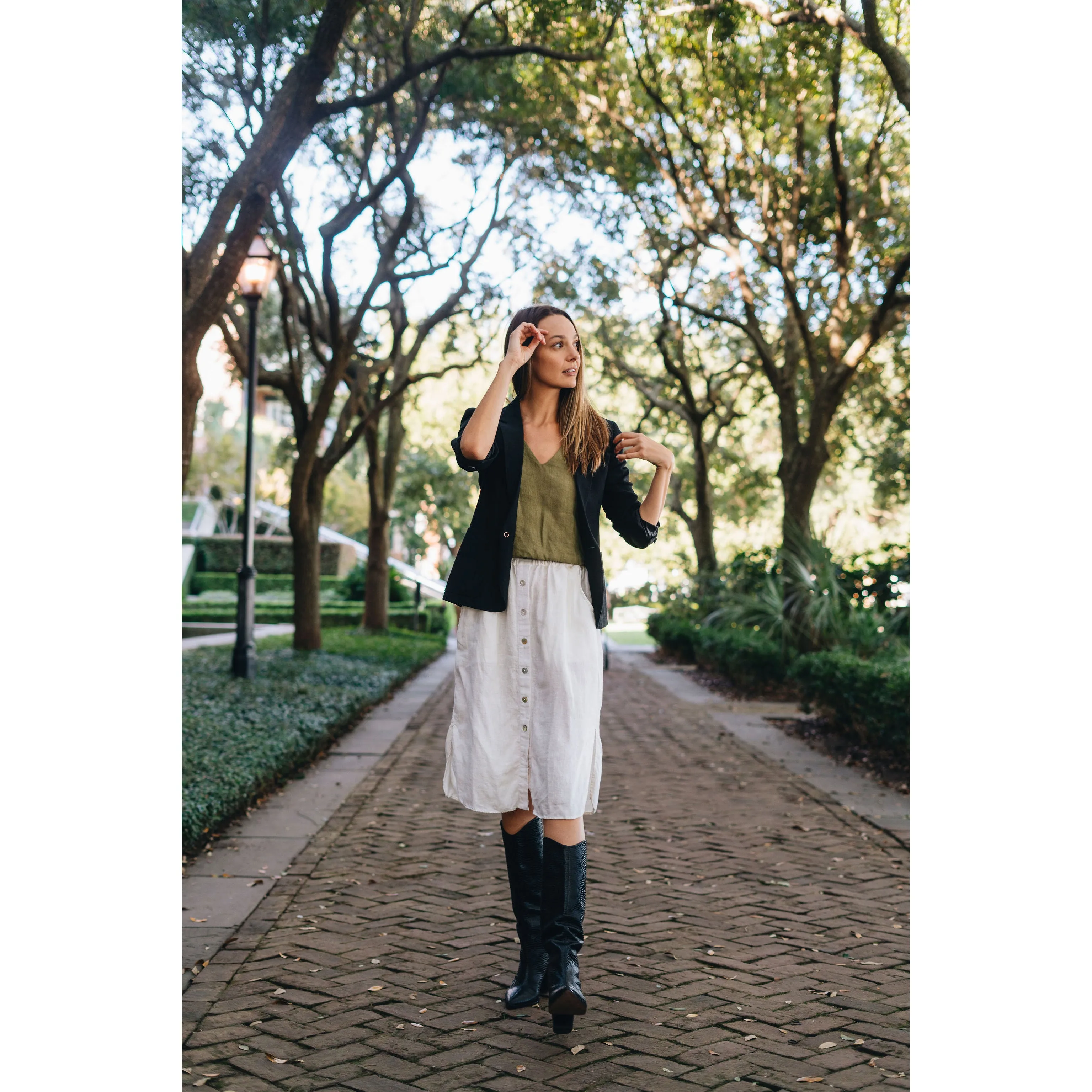 Button Front Skirt