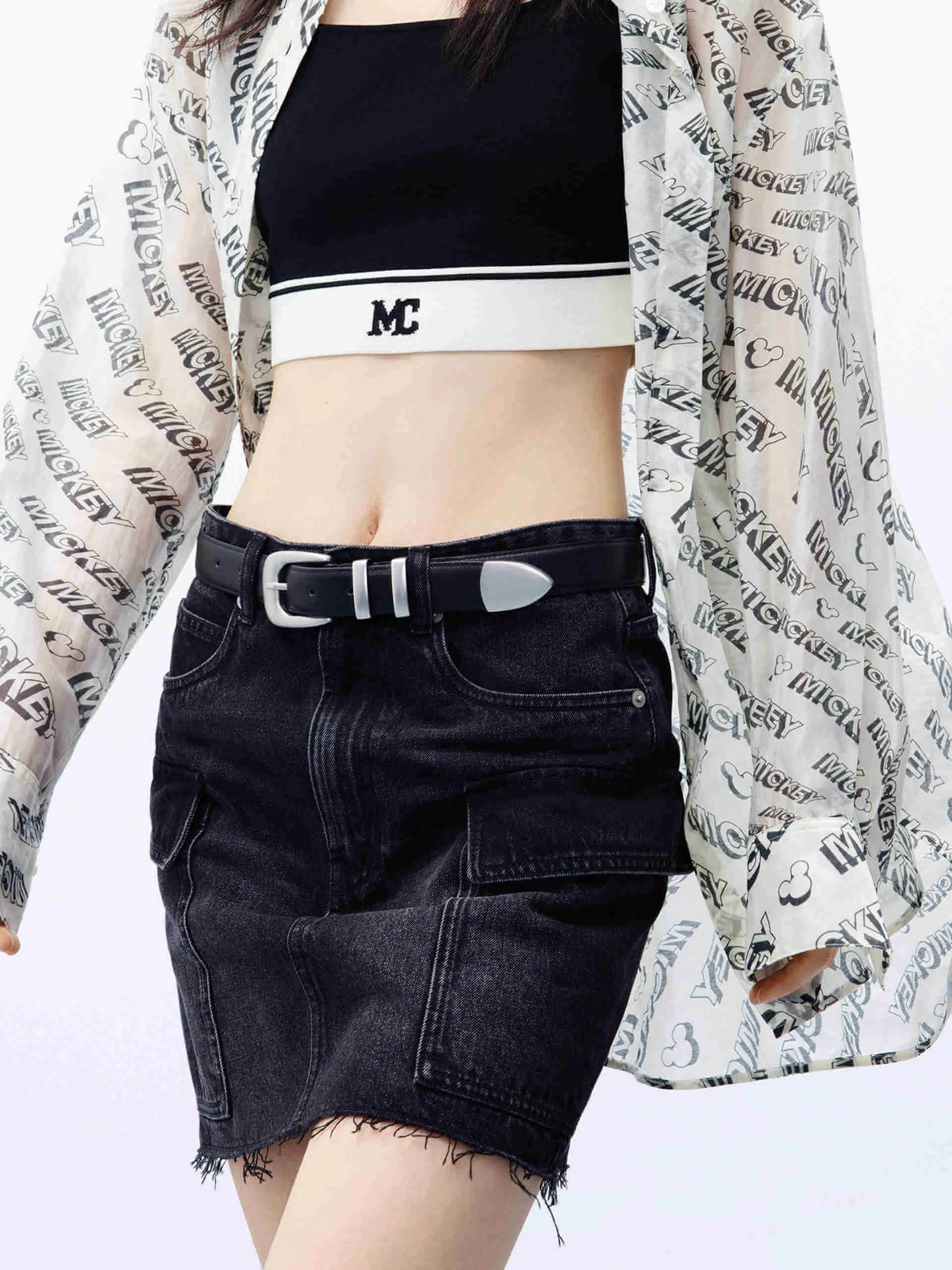 Cargo Pocket Denim Skirt