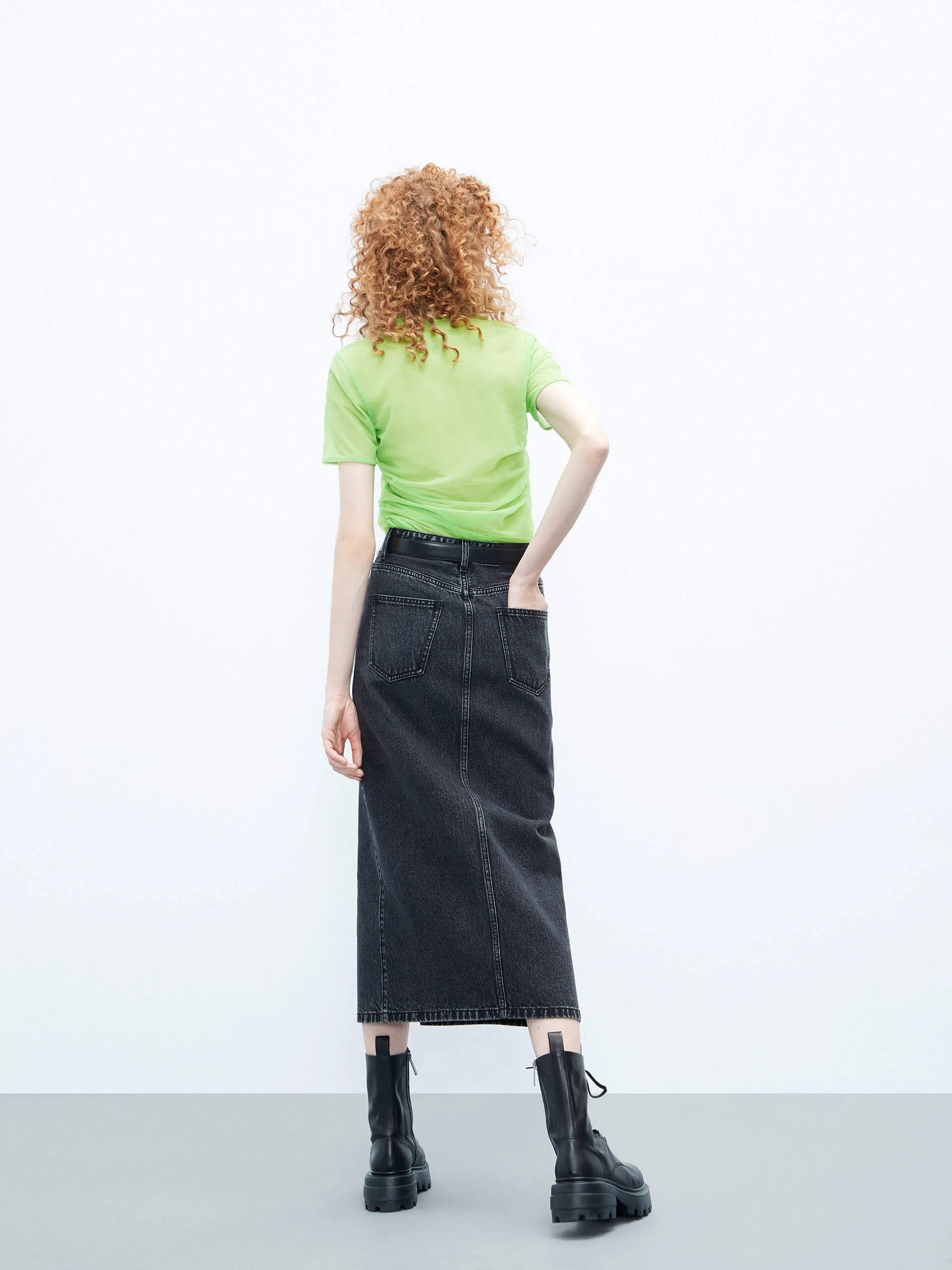 Chiffon Layered Pleated T-shirt