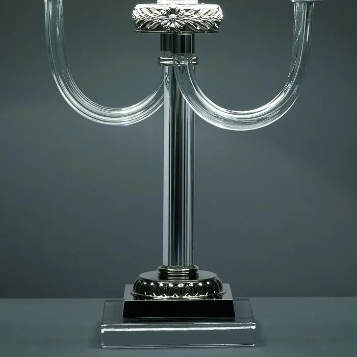 Classic Italian glass table lamp with white shade