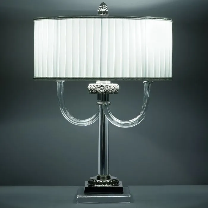 Classic Italian glass table lamp with white shade