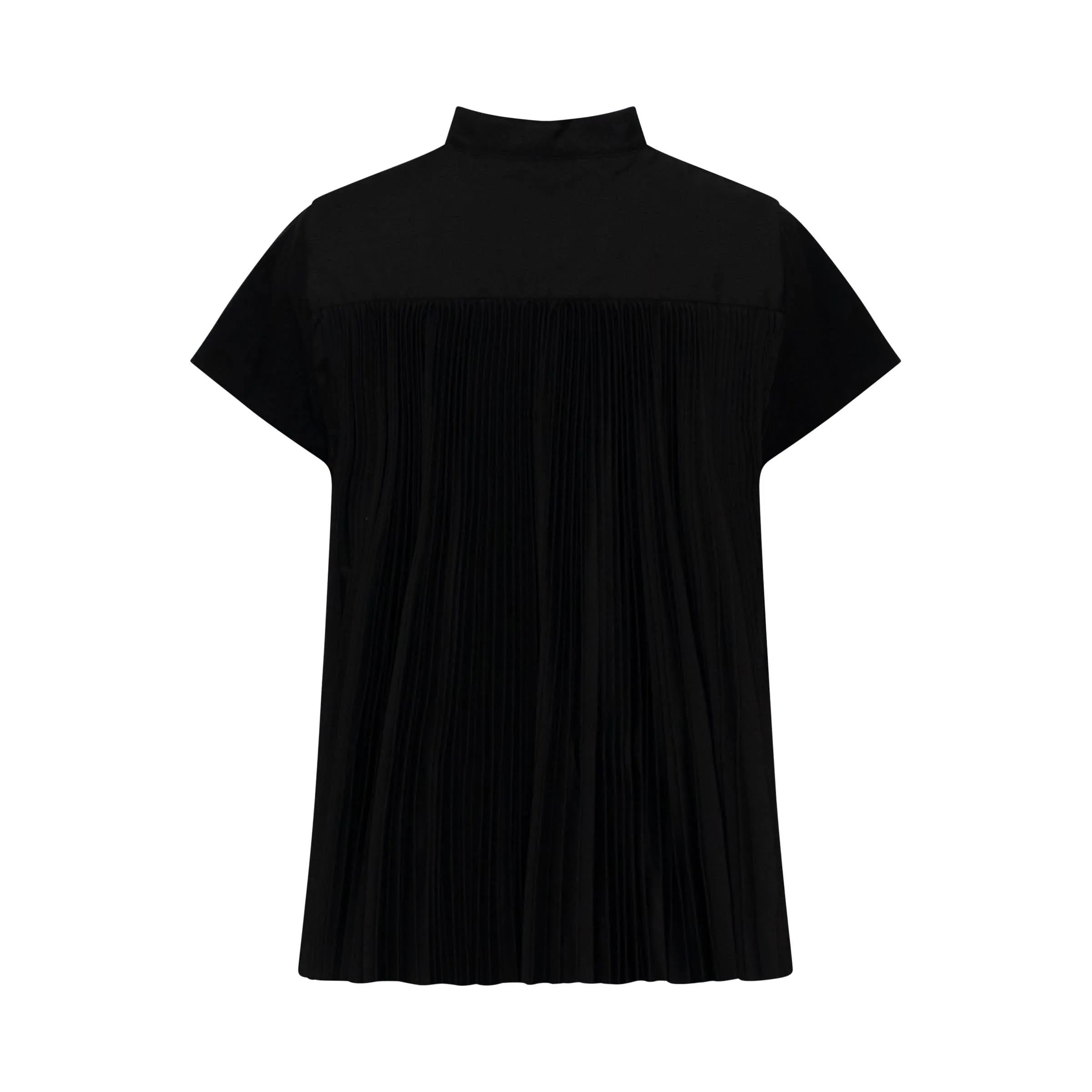 Classic Pleated Back T-Shirt in Black