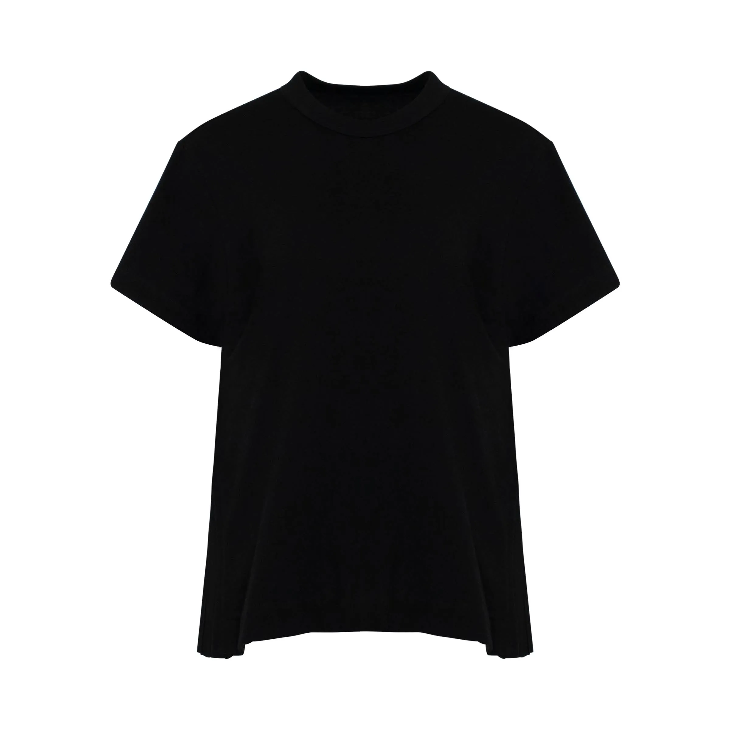 Classic Pleated Side T-Shirt in Black