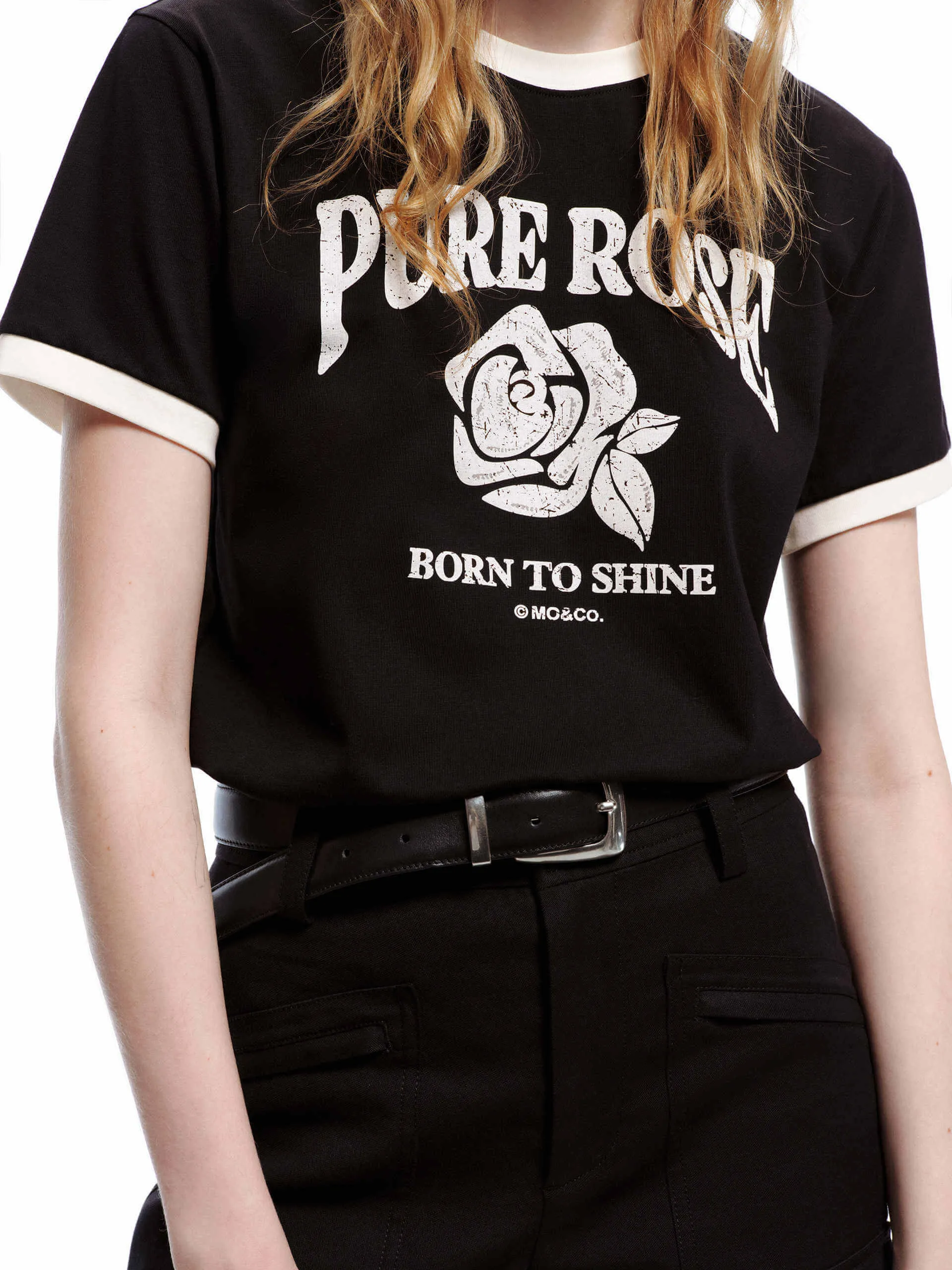 Contrast Trim Cotton T-shirt