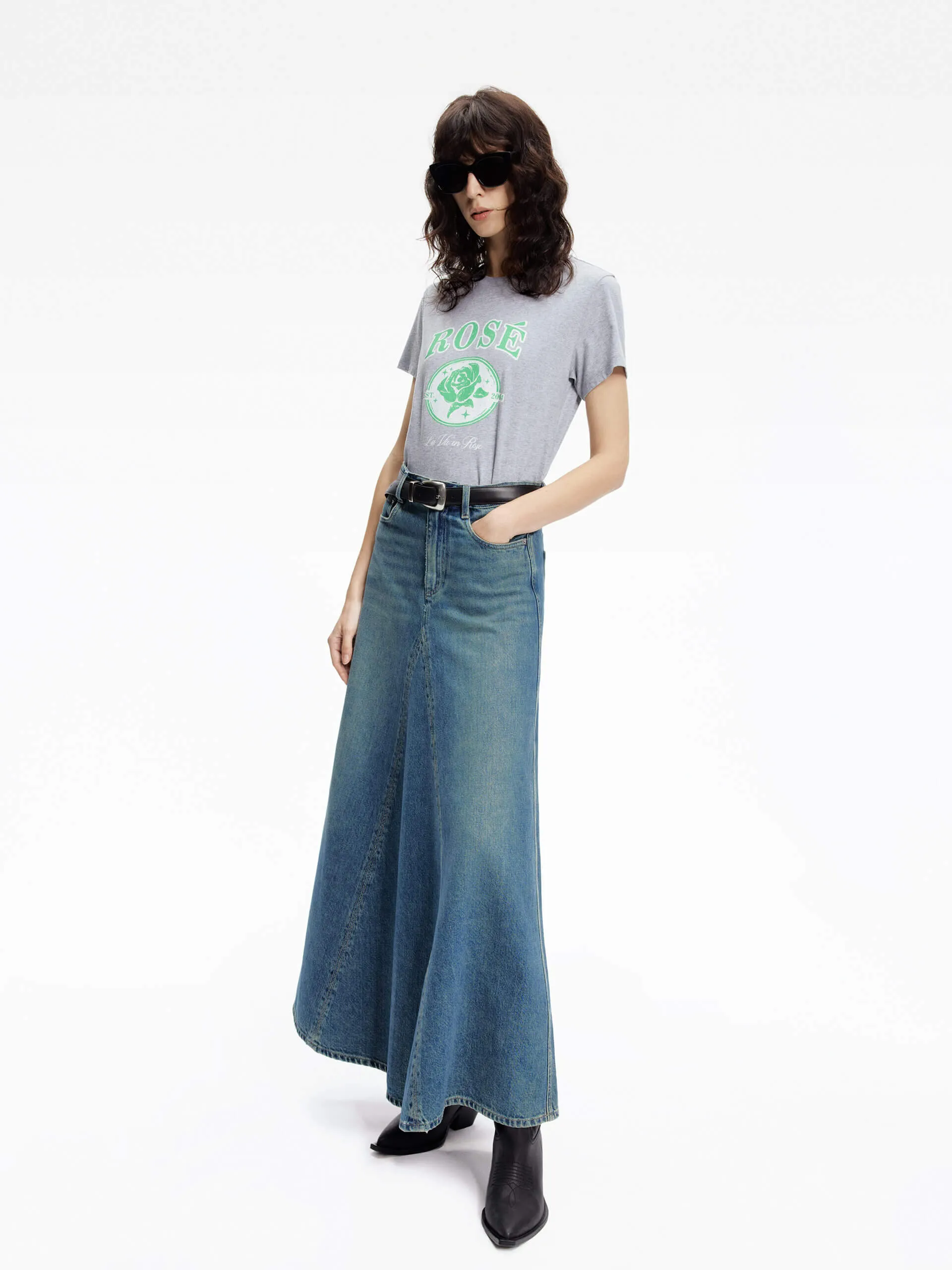 Cotton Rose Print T-shirt