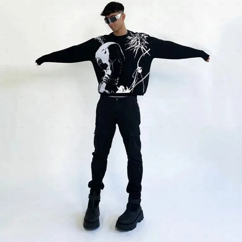 Cyber Black Knitted Sweater
