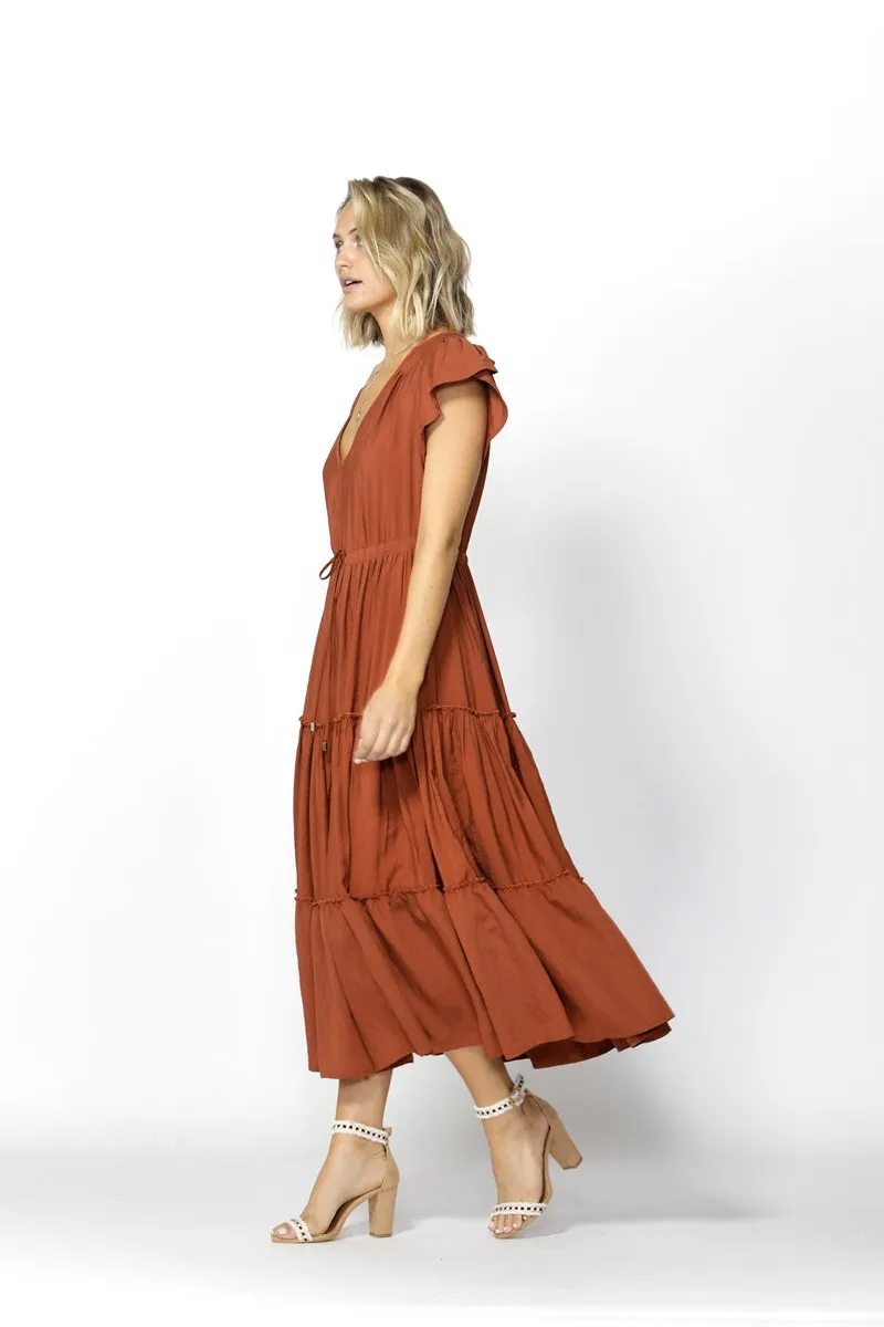 Fate   Becker - Love Game Maxi Dress - Warm Ginger