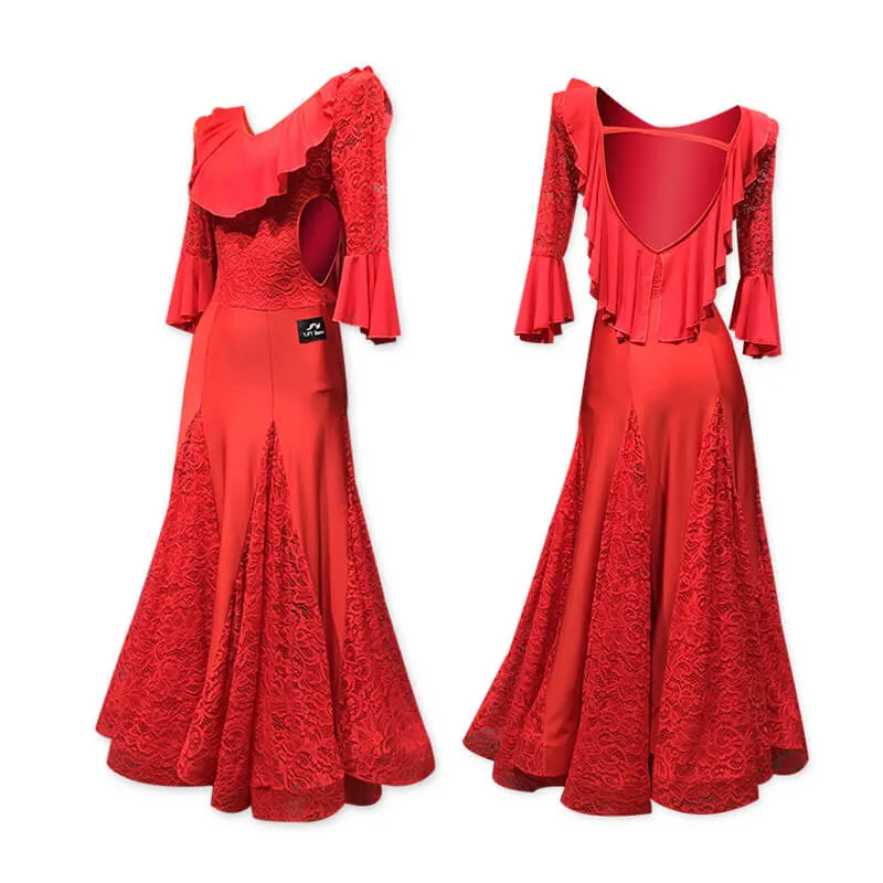 Fishtail Calf-Length Ballroom Dress with Lace