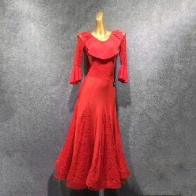 Fishtail Calf-Length Ballroom Dress with Lace