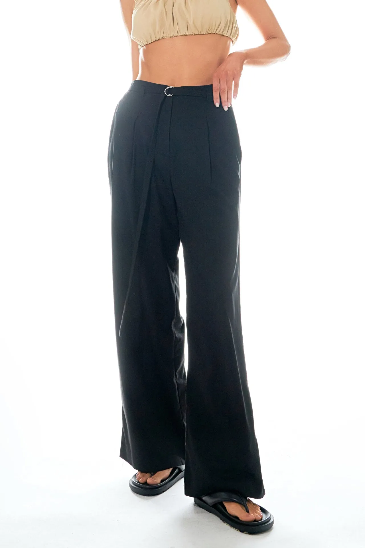 Grey Lab - Pleated Wide Pants with Belt
