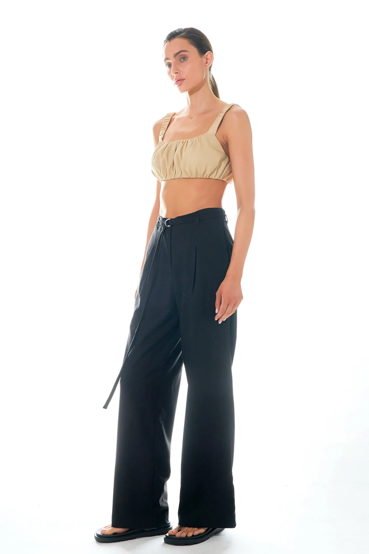 Grey Lab - Pleated Wide Pants with Belt