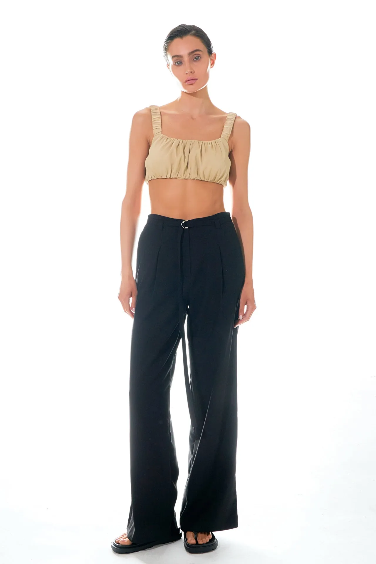 Grey Lab - Pleated Wide Pants with Belt