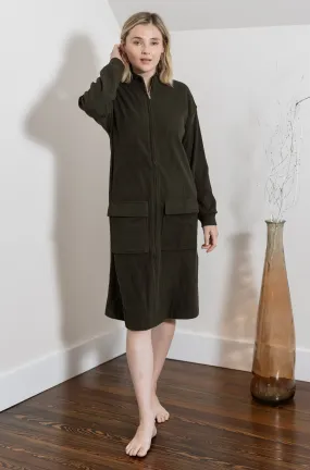 Knit zipper Green Dress