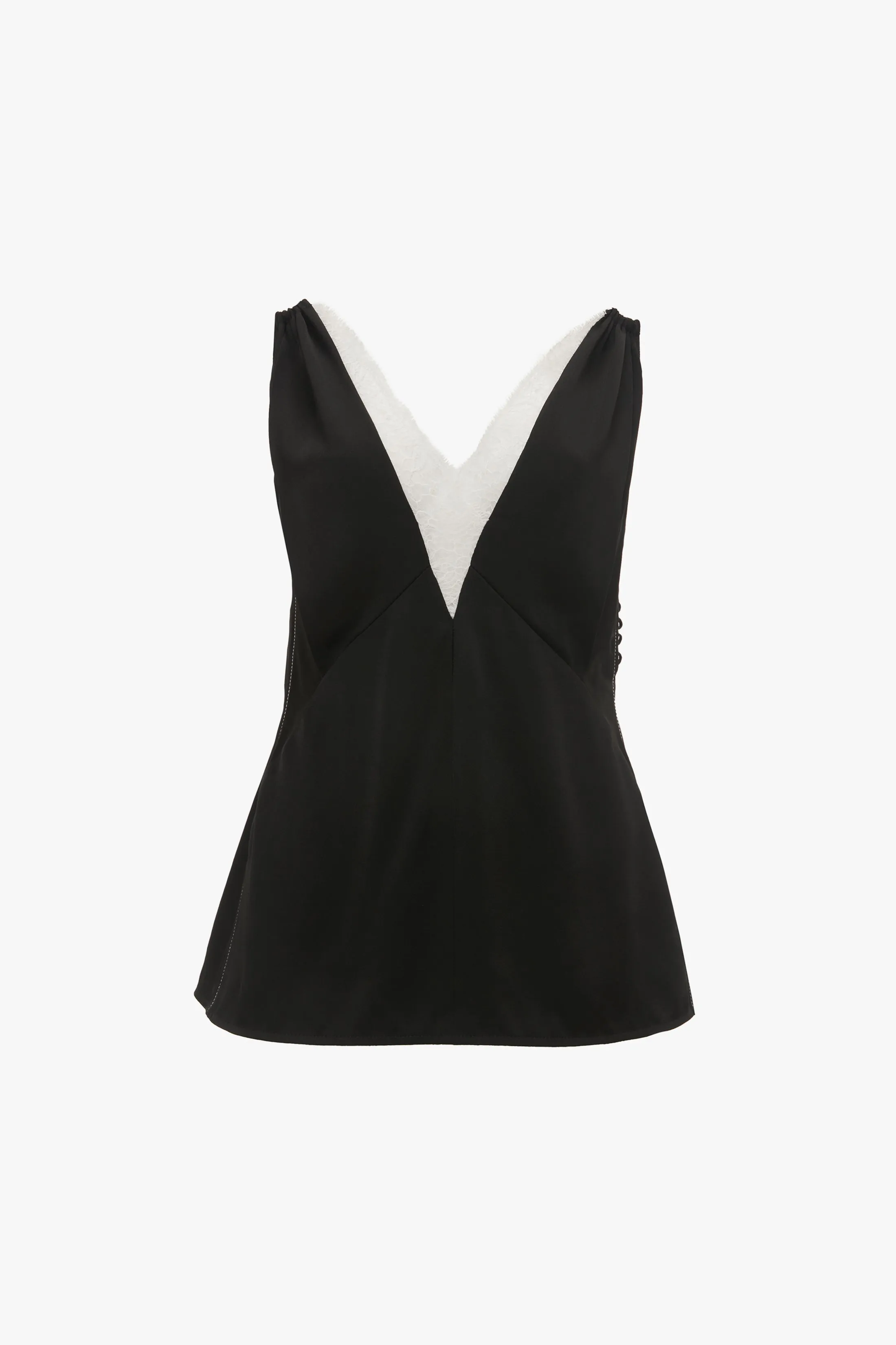 Lace Detail Cami Top In Black