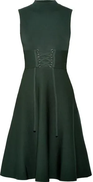 Lace-up Stretch Knit Dress