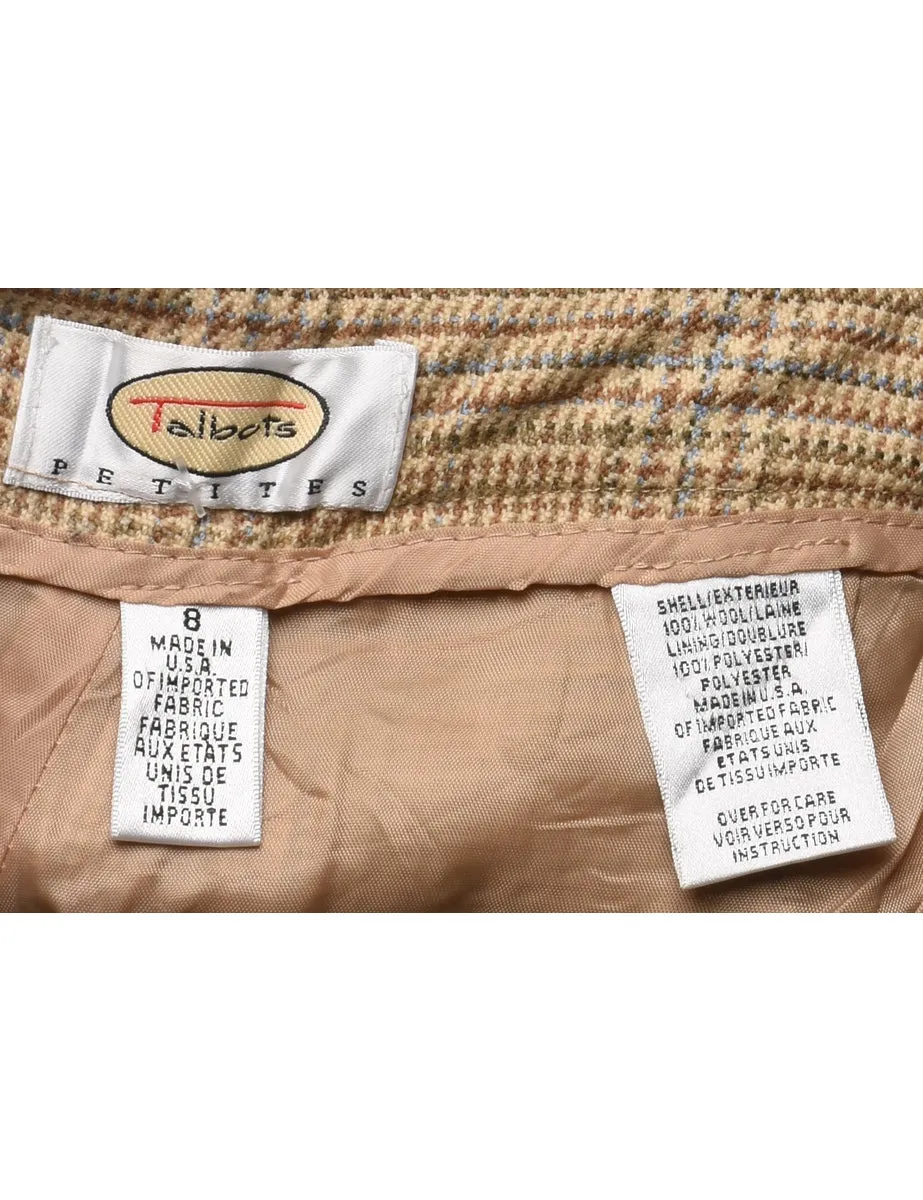 Light Blue & Light Brown Dogtooth Check Trousers - W28 L27