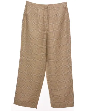 Light Blue & Light Brown Dogtooth Check Trousers - W28 L27