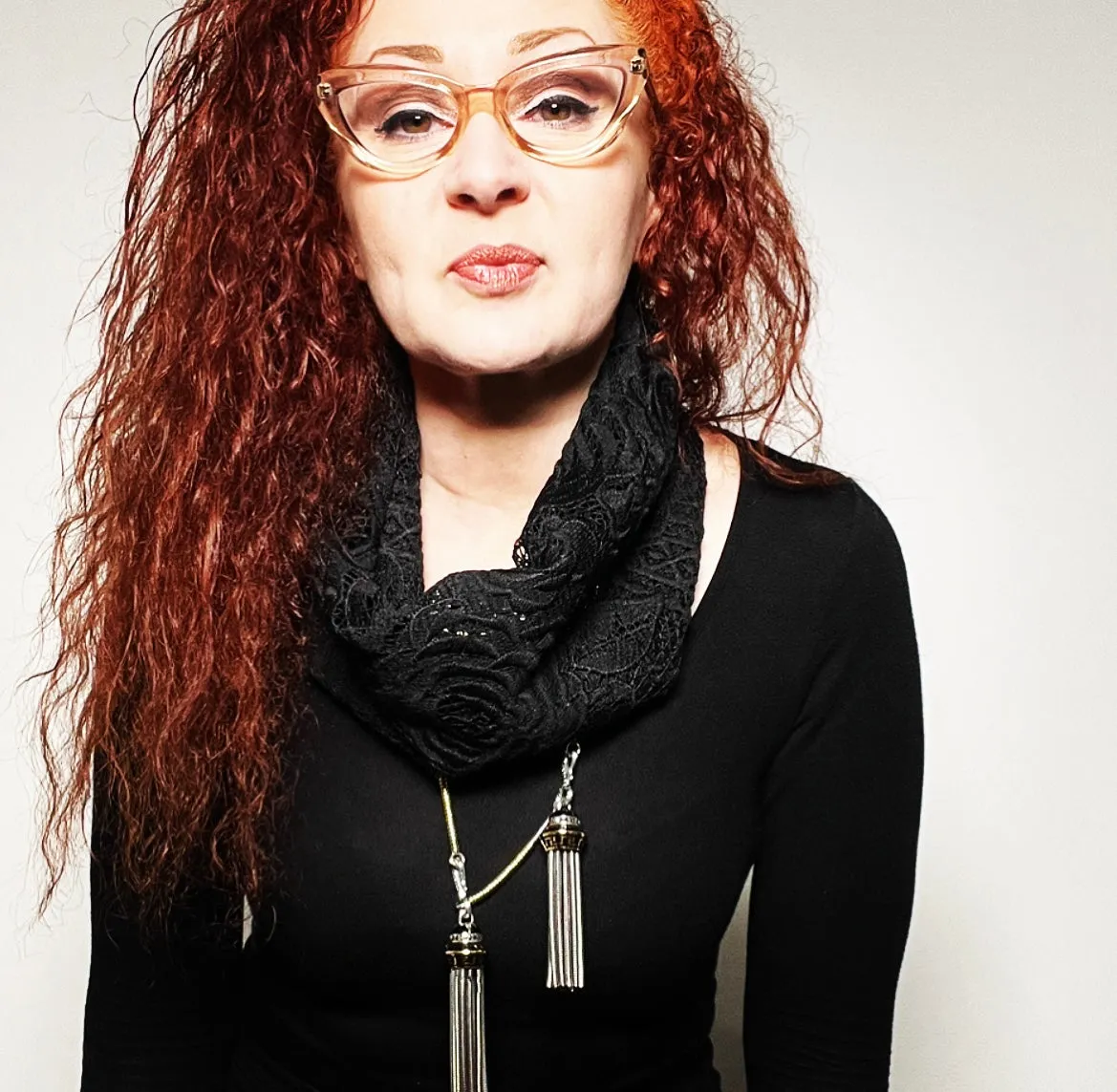 Luxe Collar - Loop Scarf - Black Lace