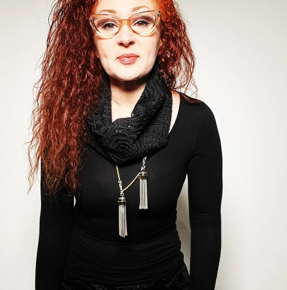Luxe Collar - Loop Scarf - Black Lace