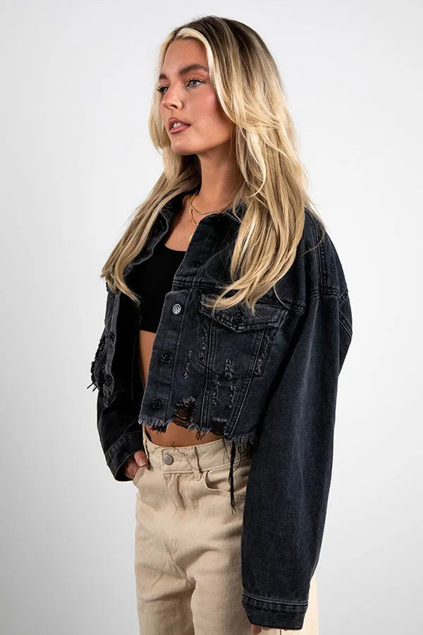 Marilyn I Dont Care Jean Jacket | Black