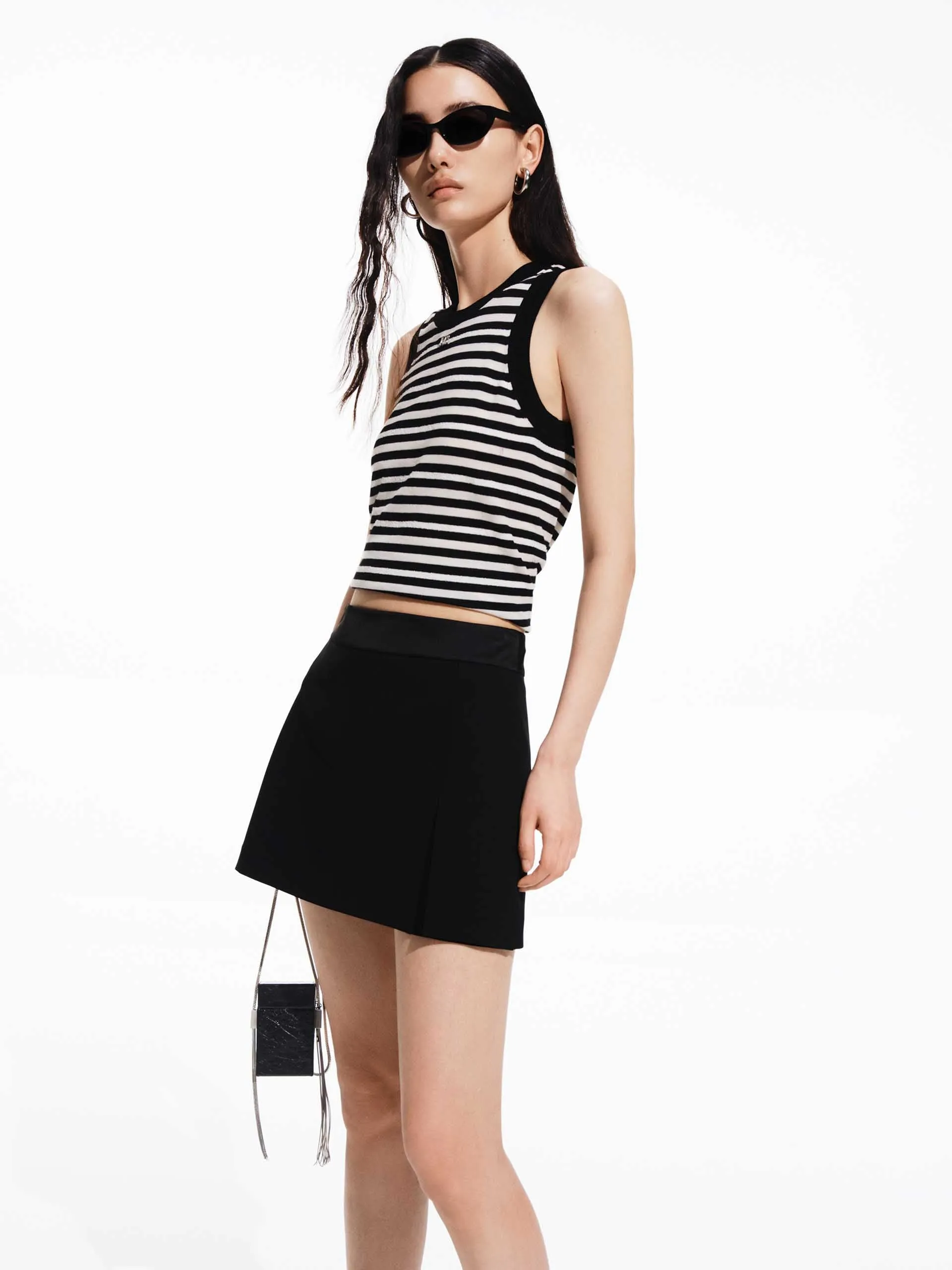 Mini Length Slit Skirt