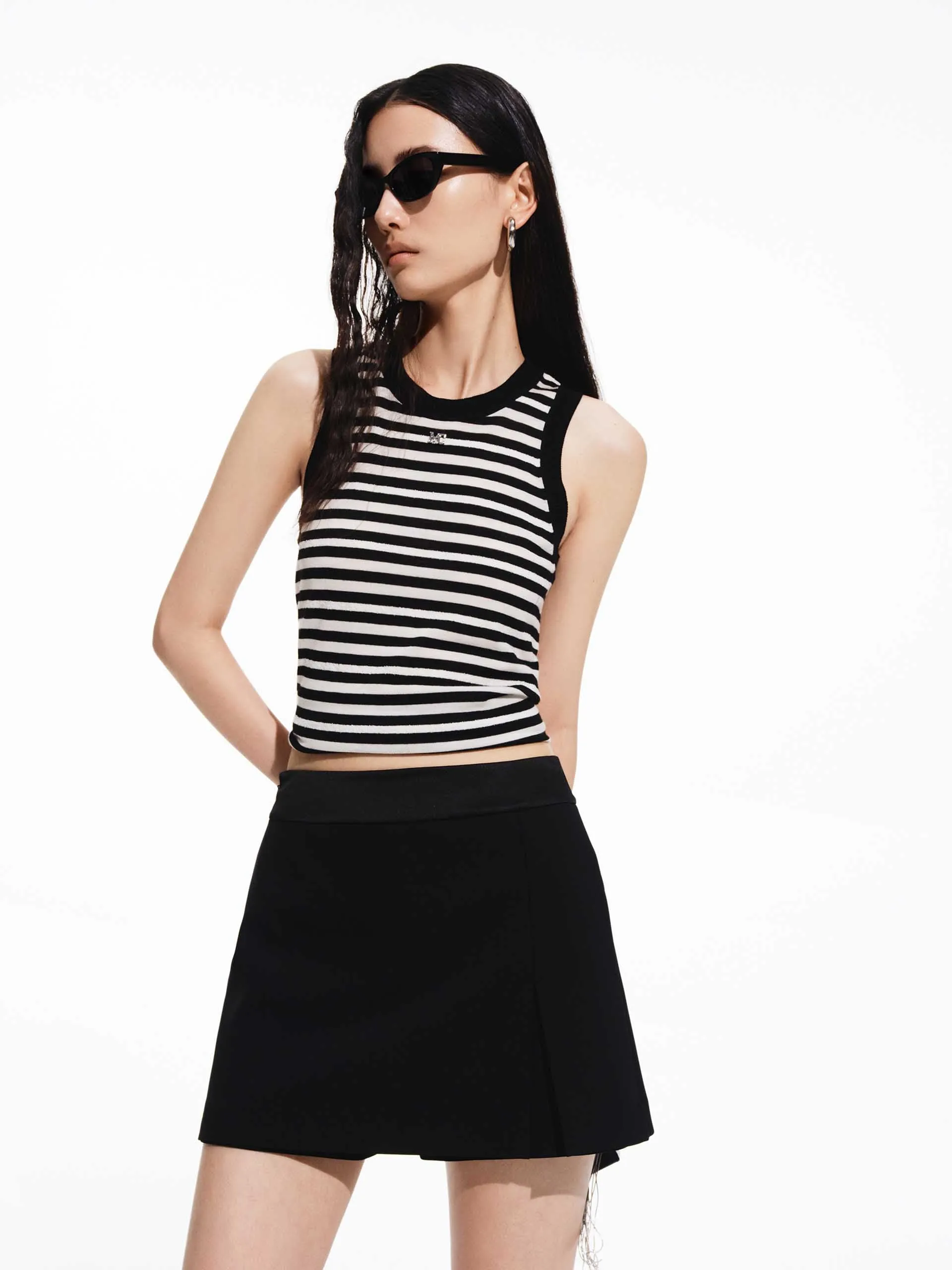 Mini Length Slit Skirt