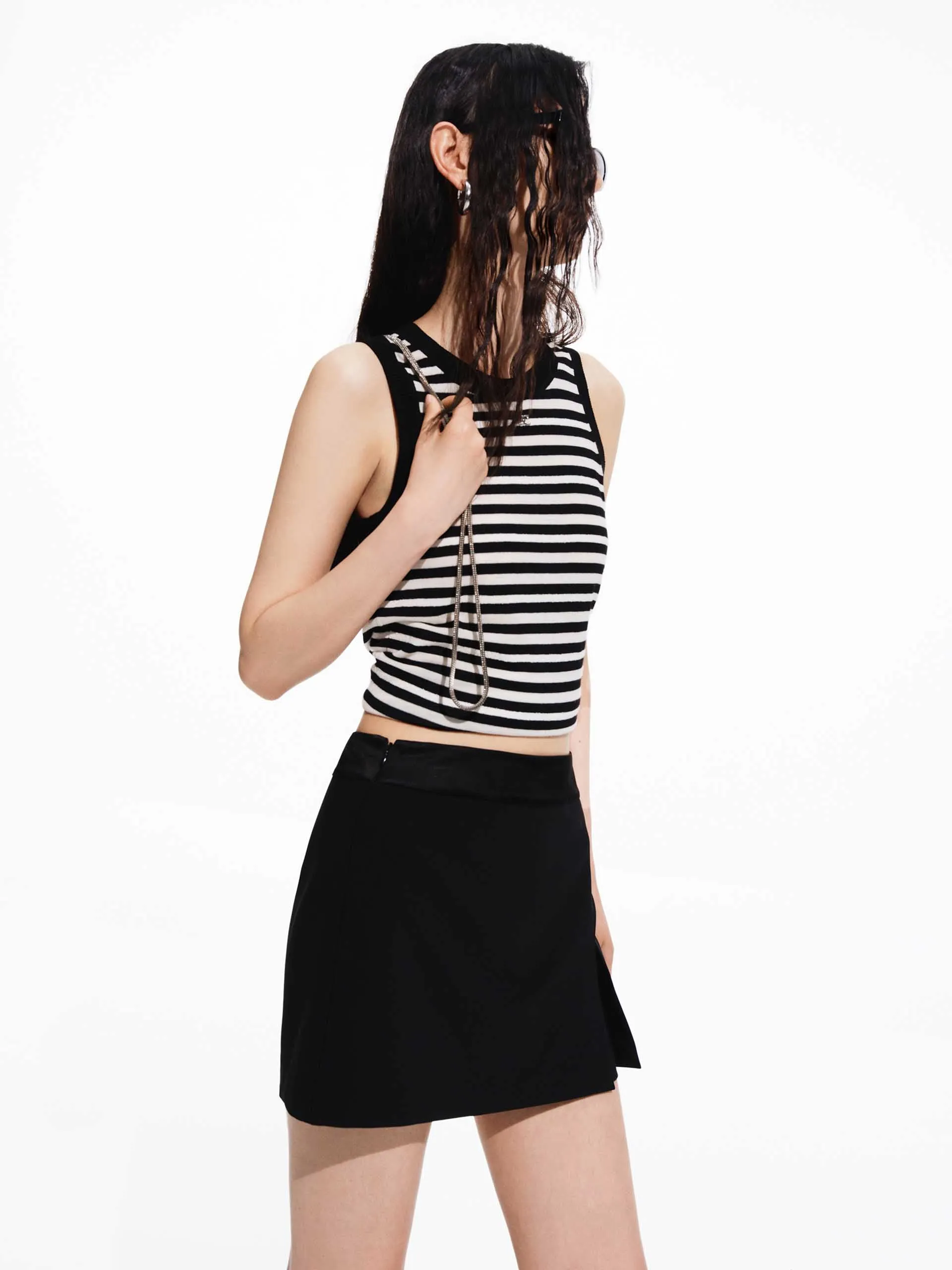 Mini Length Slit Skirt