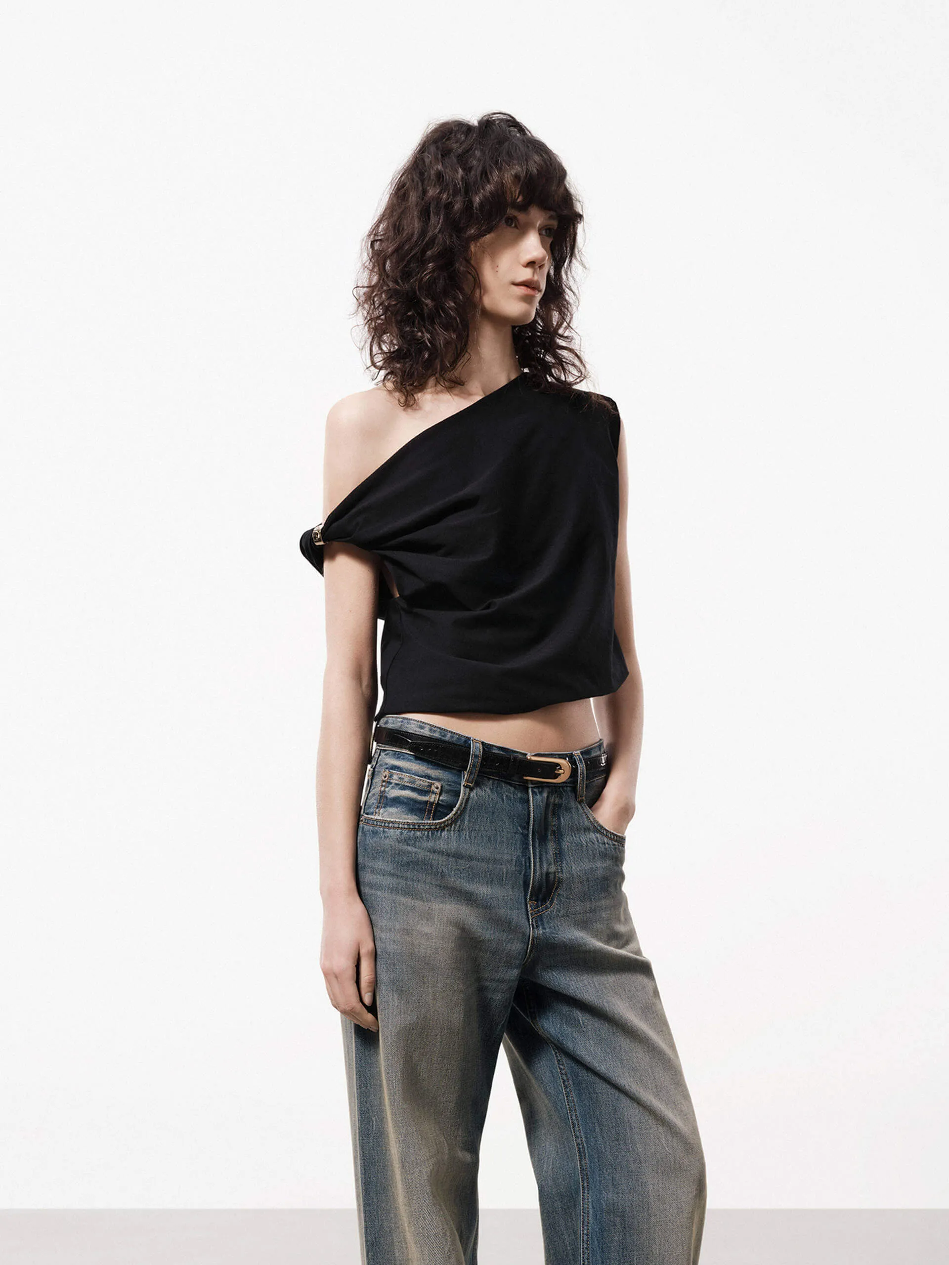 One Shoulder Cotton Top
