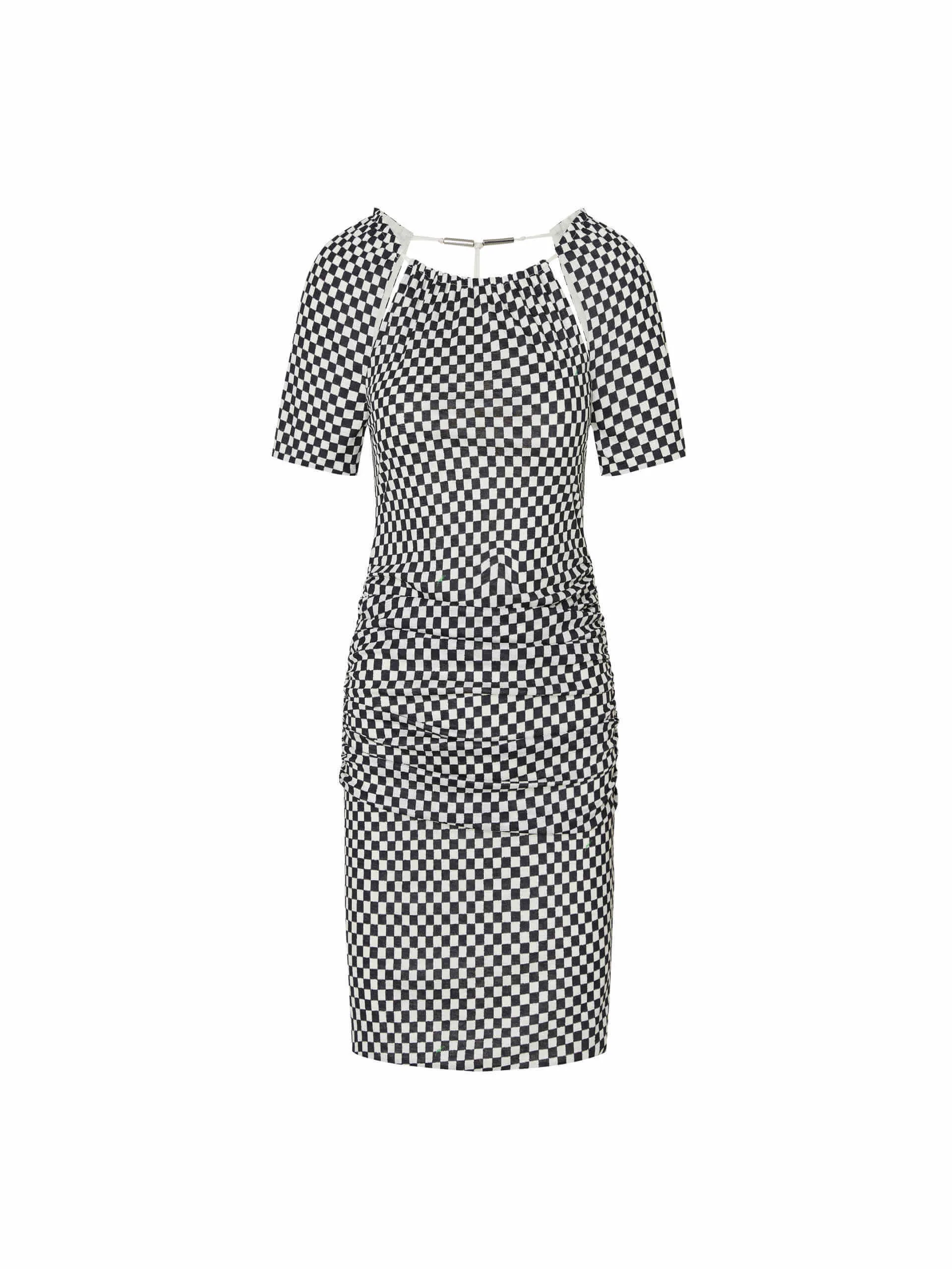 Open Back Checkered Dress