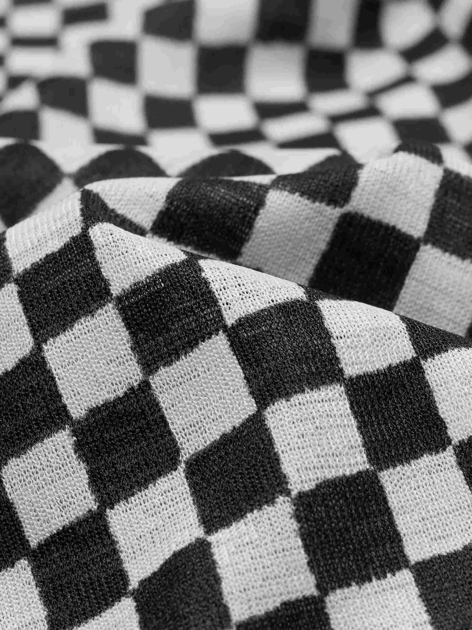 Open Back Checkered Dress