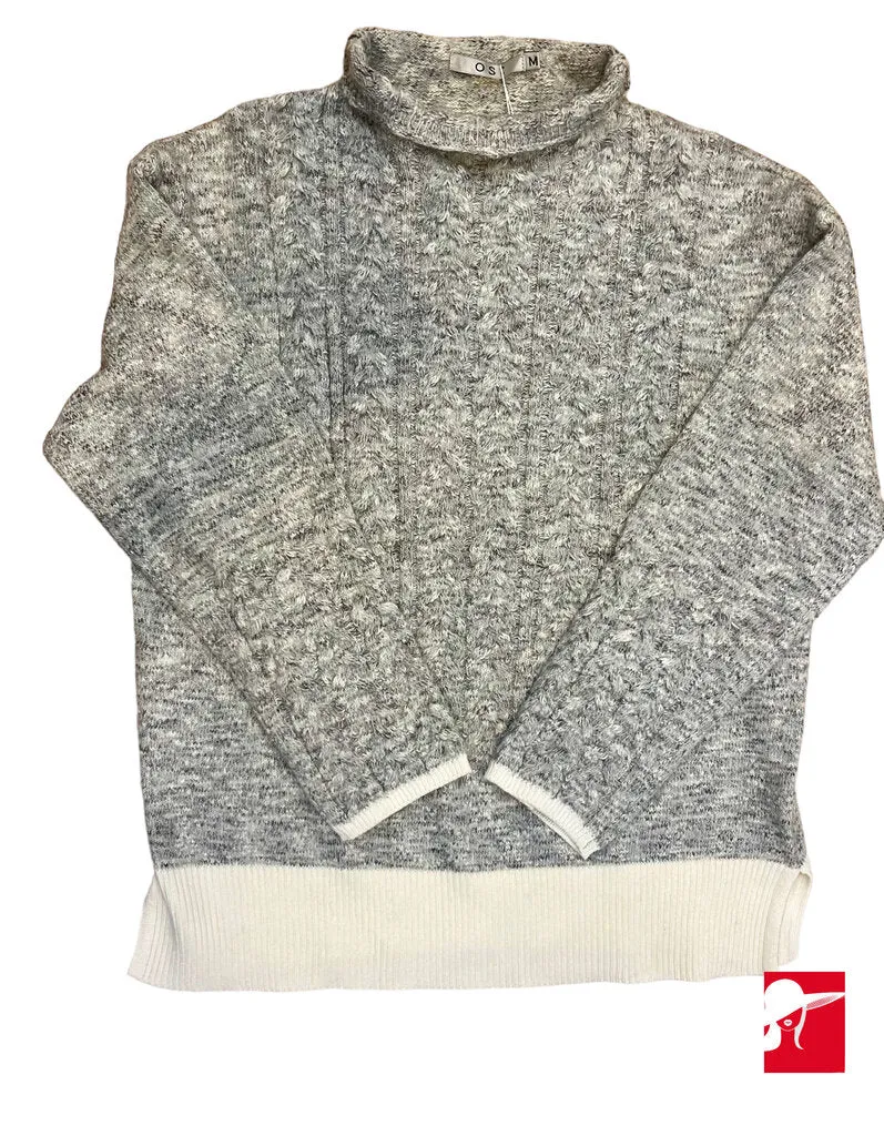 OST two-tone cable sweater NEW size S