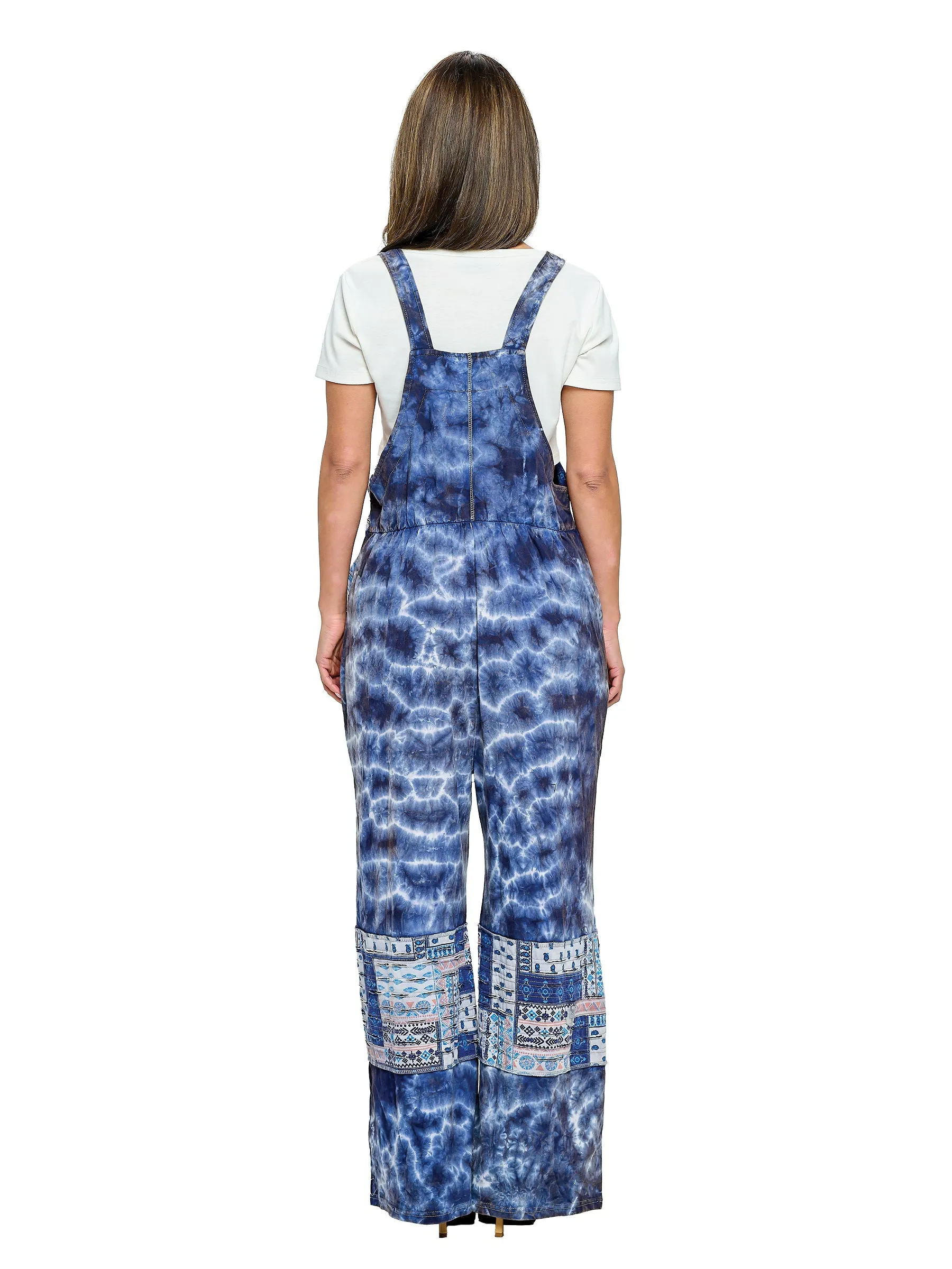Overall Floral Tie Dye Patchwork