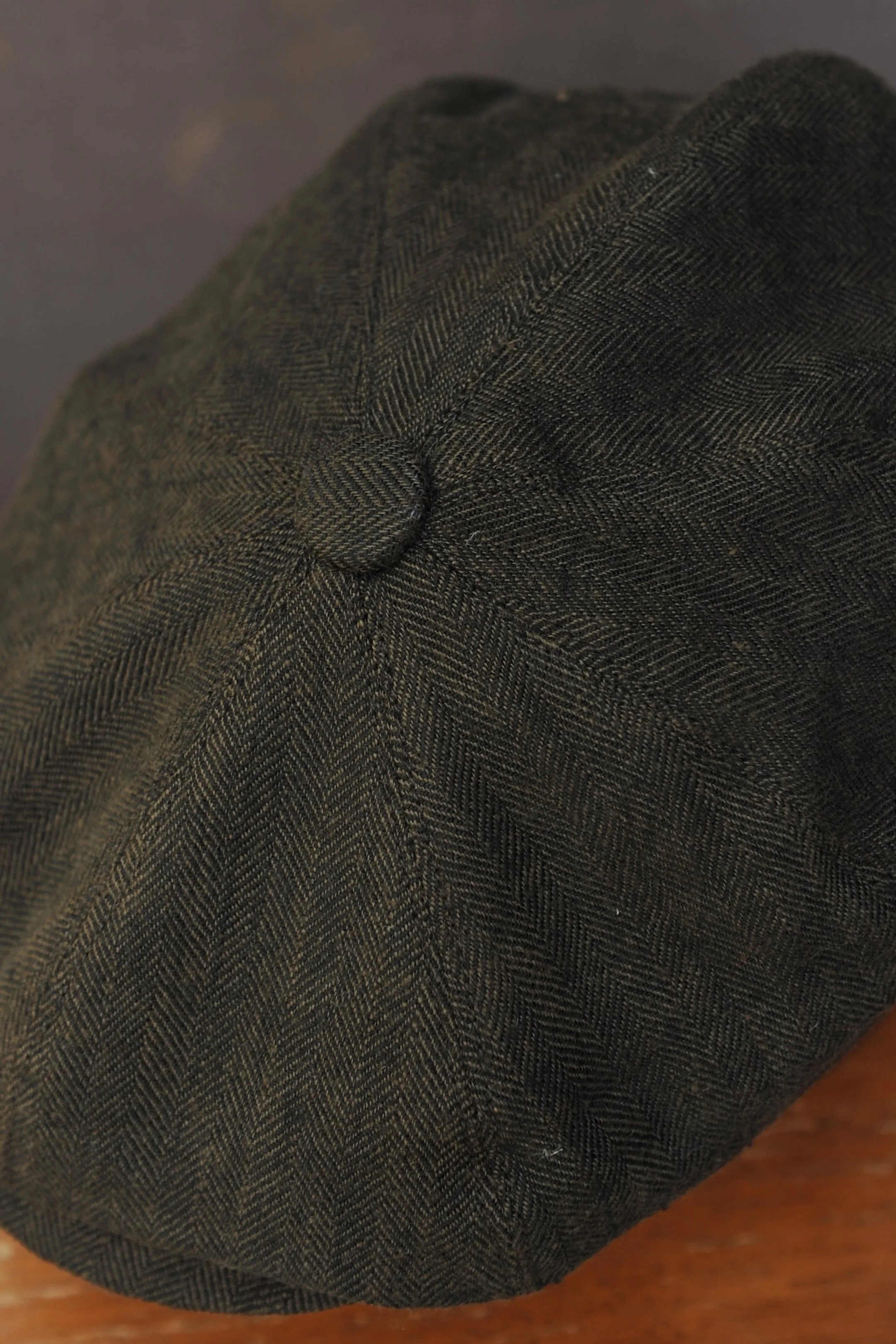 Peaky Hat - Two Tone Linen Herringbone - M
