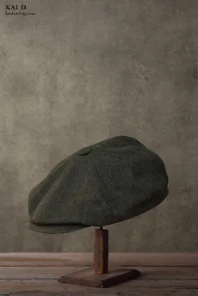 Peaky Hat - Two Tone Linen Herringbone - M