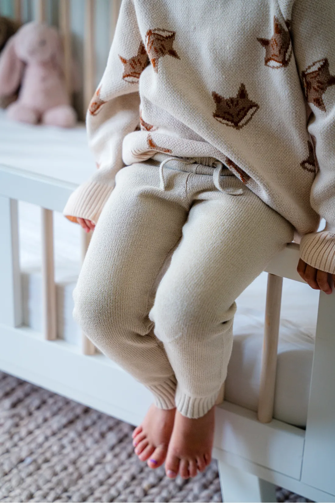 Pima Cotton Knit Jogger in Oatmeal