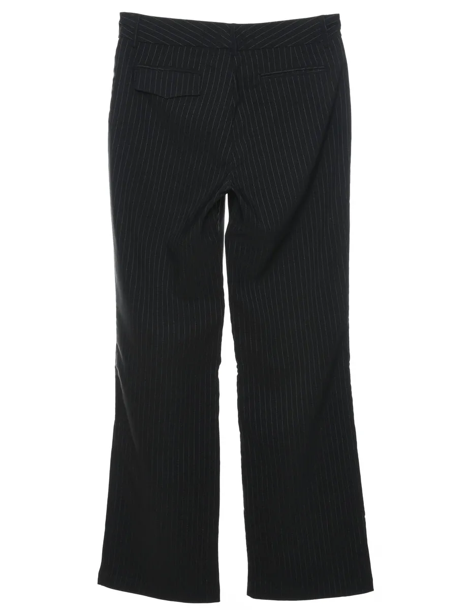 Pinstripes Black Trousers - W30 L31