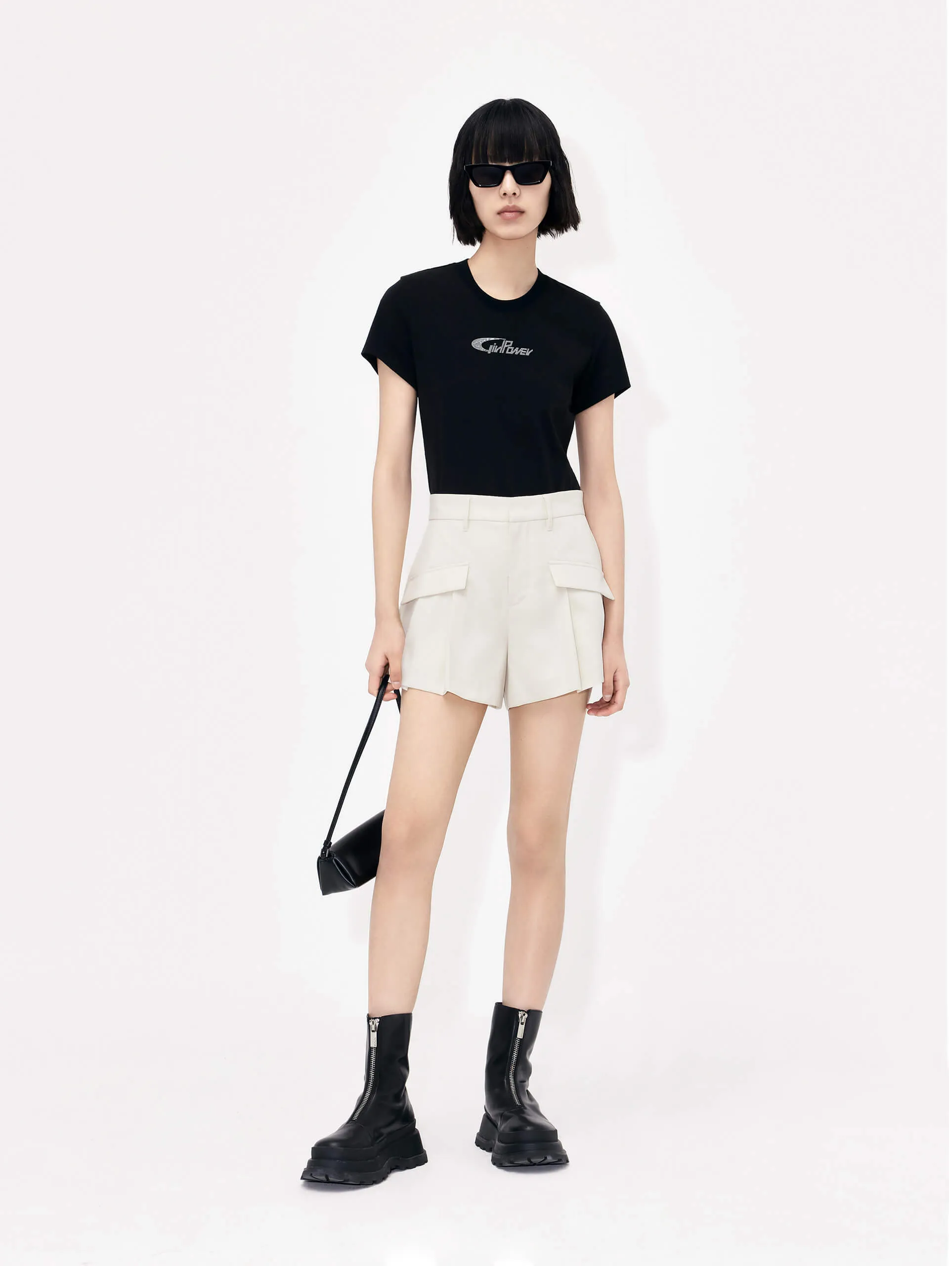 Pleated Cargo Shorts